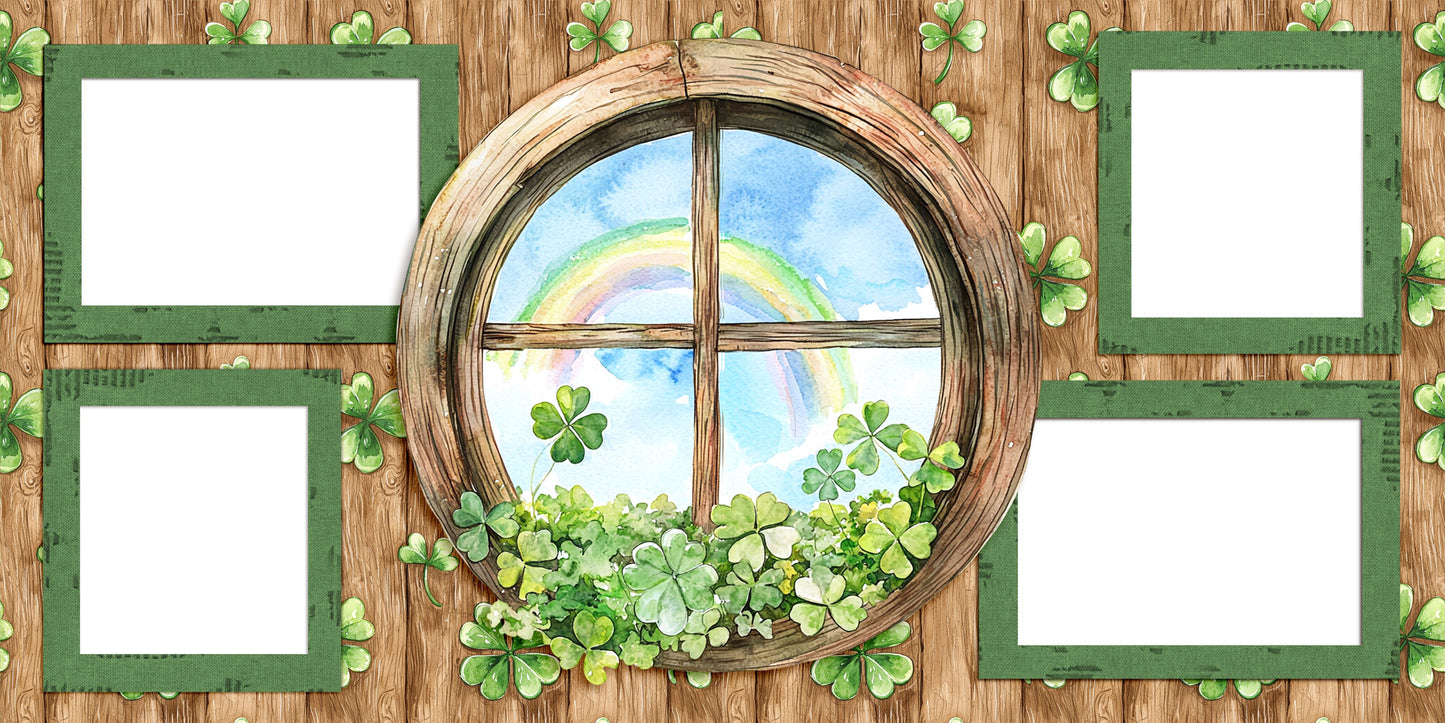 Lucky Cottage Window - EZ Digital Scrapbook Pages - INSTANT DOWNLOAD