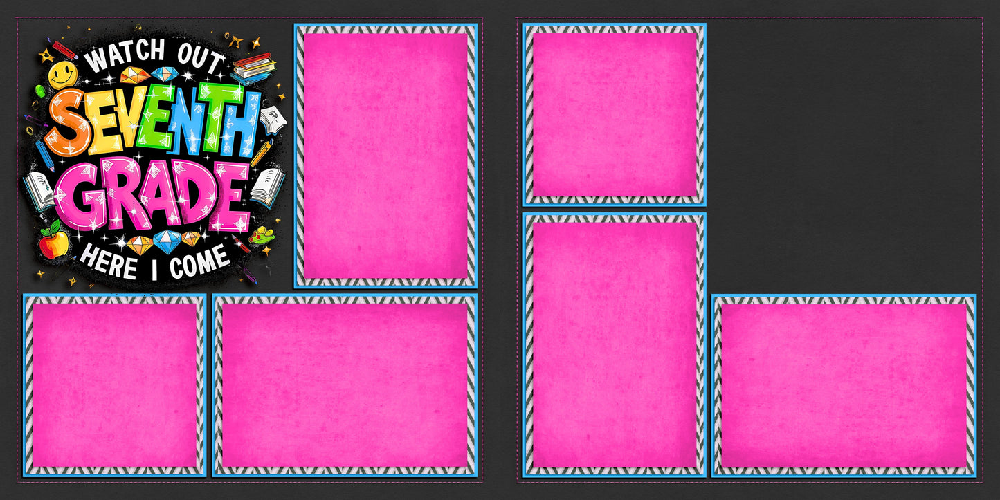 Seventh Grade Girl - Scrapbook Layout - 25-700
