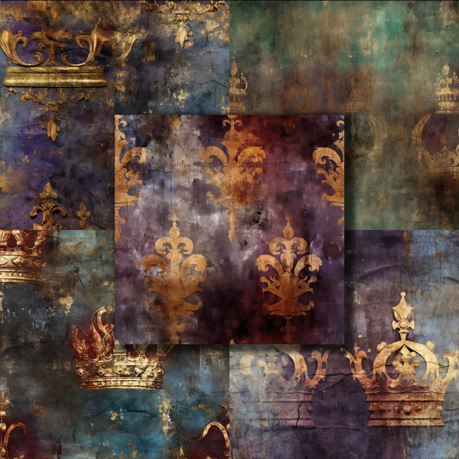 Distressed Vintage Royalty 12X12 Paper Pack - 8764