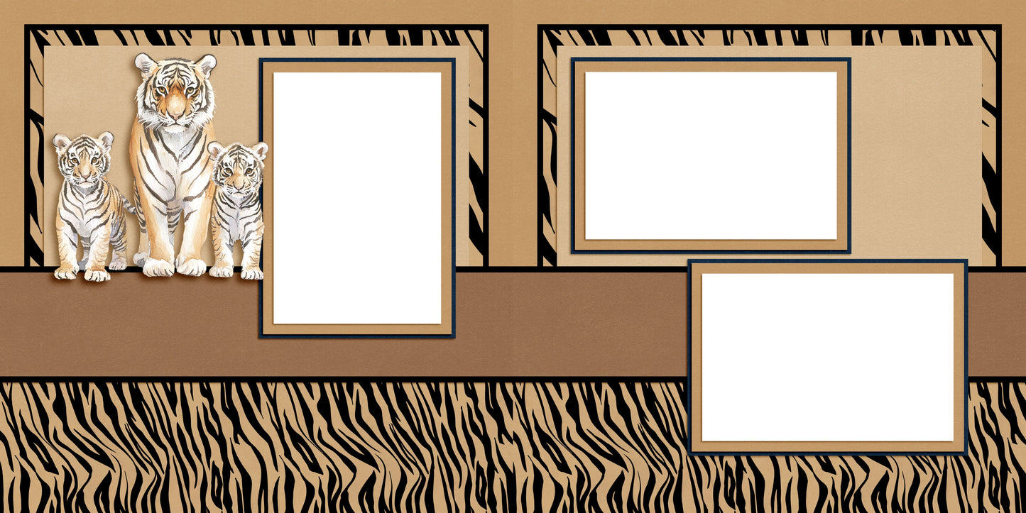 Jungle Tigers - EZ Digital Scrapbook Pages - INSTANT DOWNLOAD
