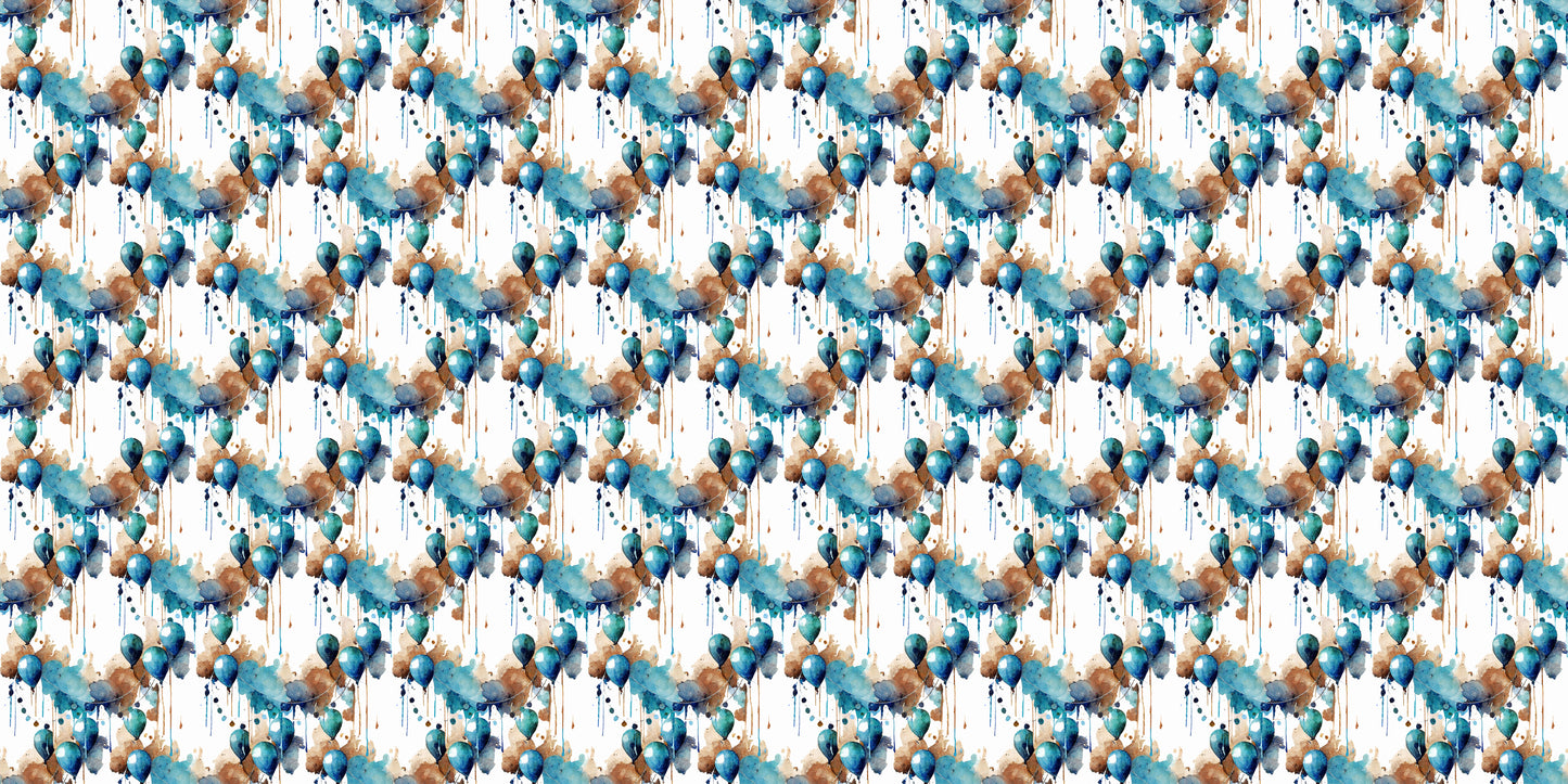 Blue Birthday Watercolor Balloons - Scrapbook Papers - 24-111