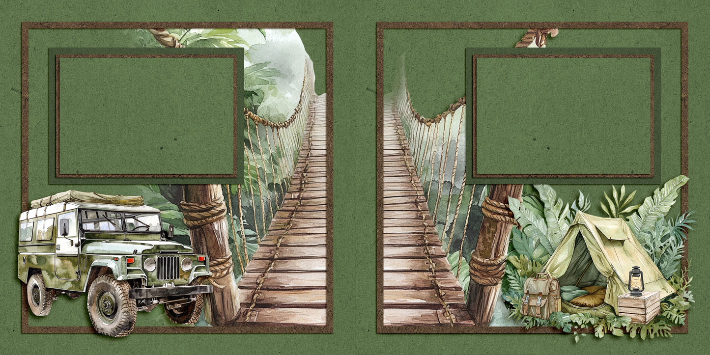 Jungle Safari Bridge - Scrapbook Layout - 25-568