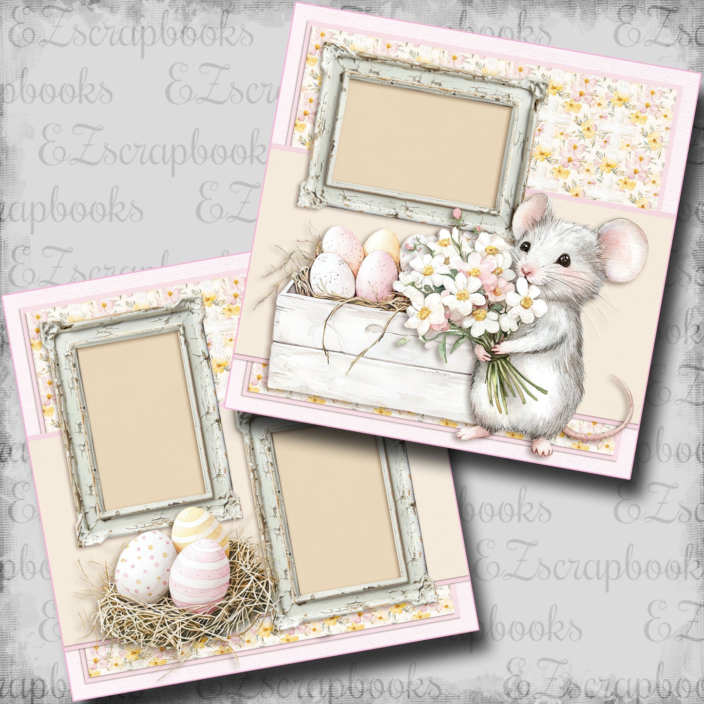 Sweet Easter Mouse - Scrapbook Layout - 25-422