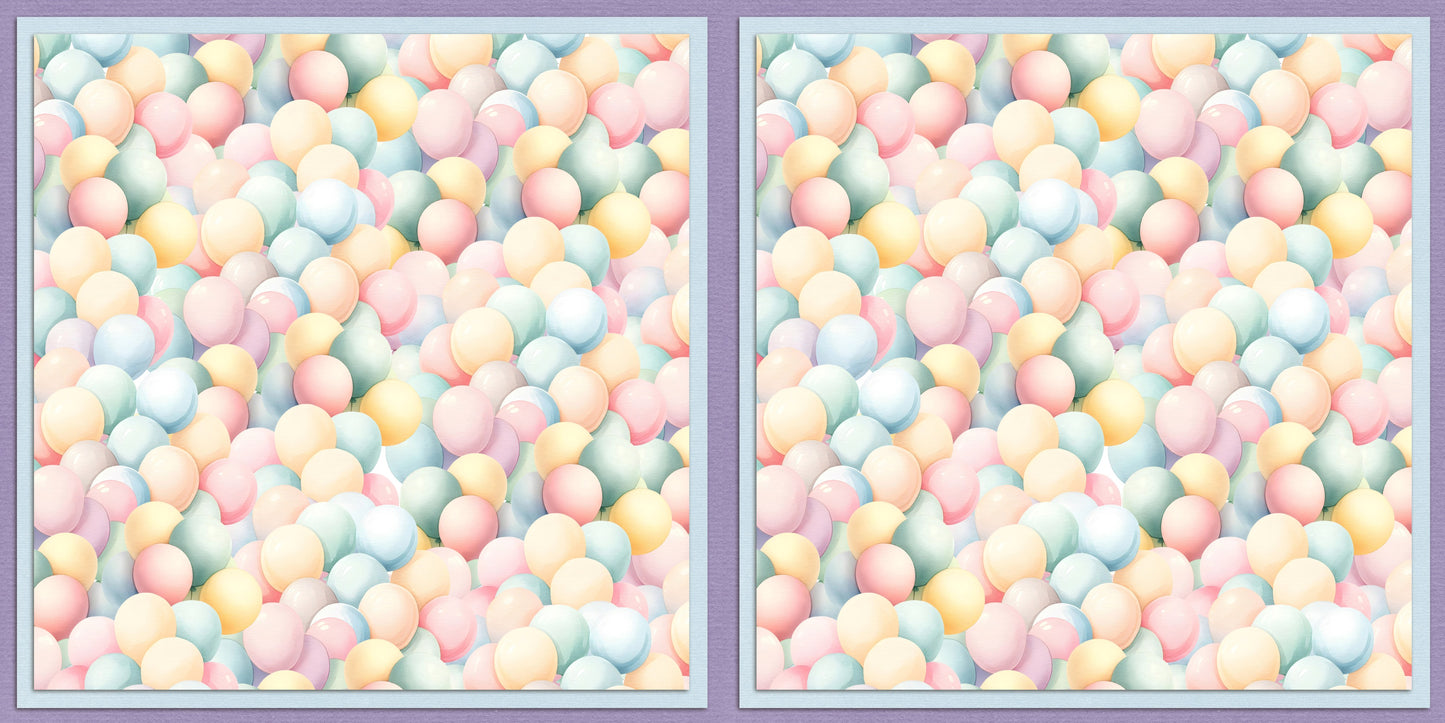 Birthday Girl Balloons NPM - Scrapbook Layout - 25-637