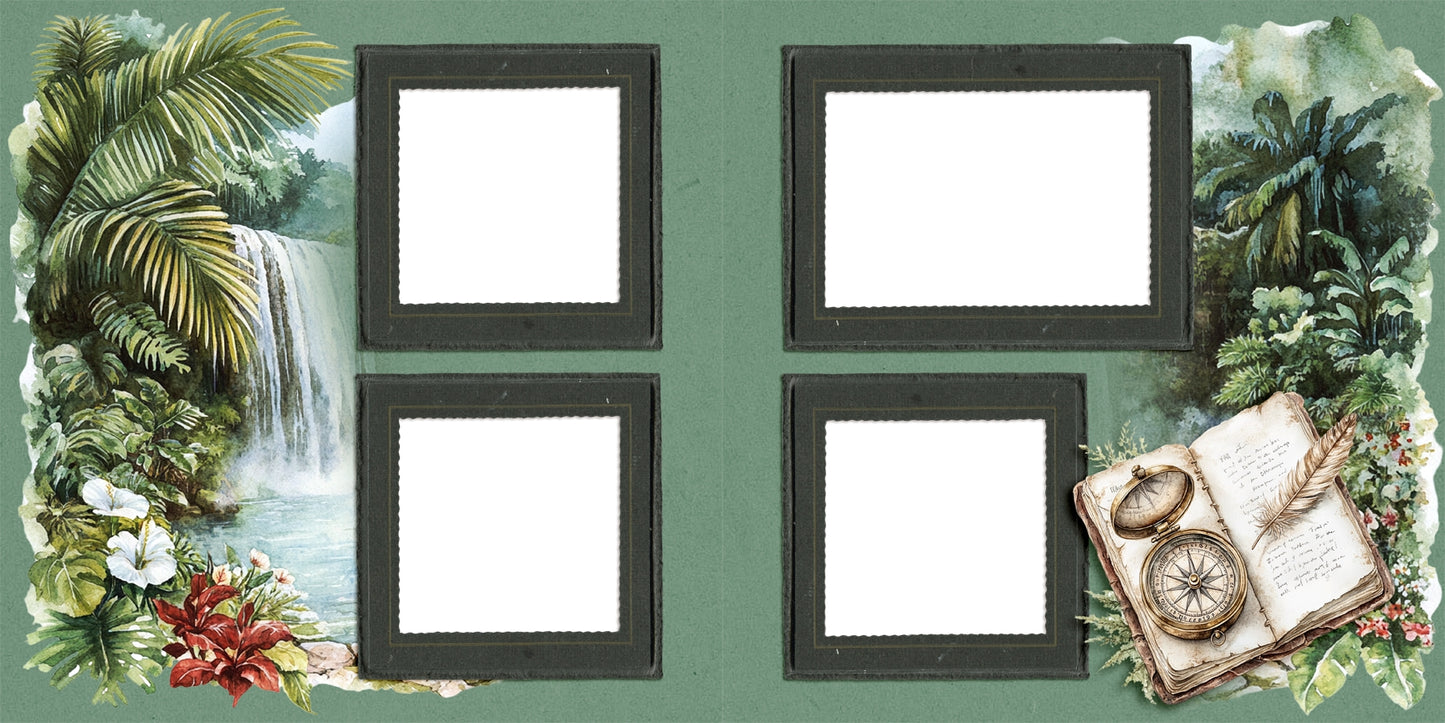 Jungle Safari EZ Quick Pages - Digital Bundle - 10 Digital Scrapbook Pages - INSTANT DOWNLOAD