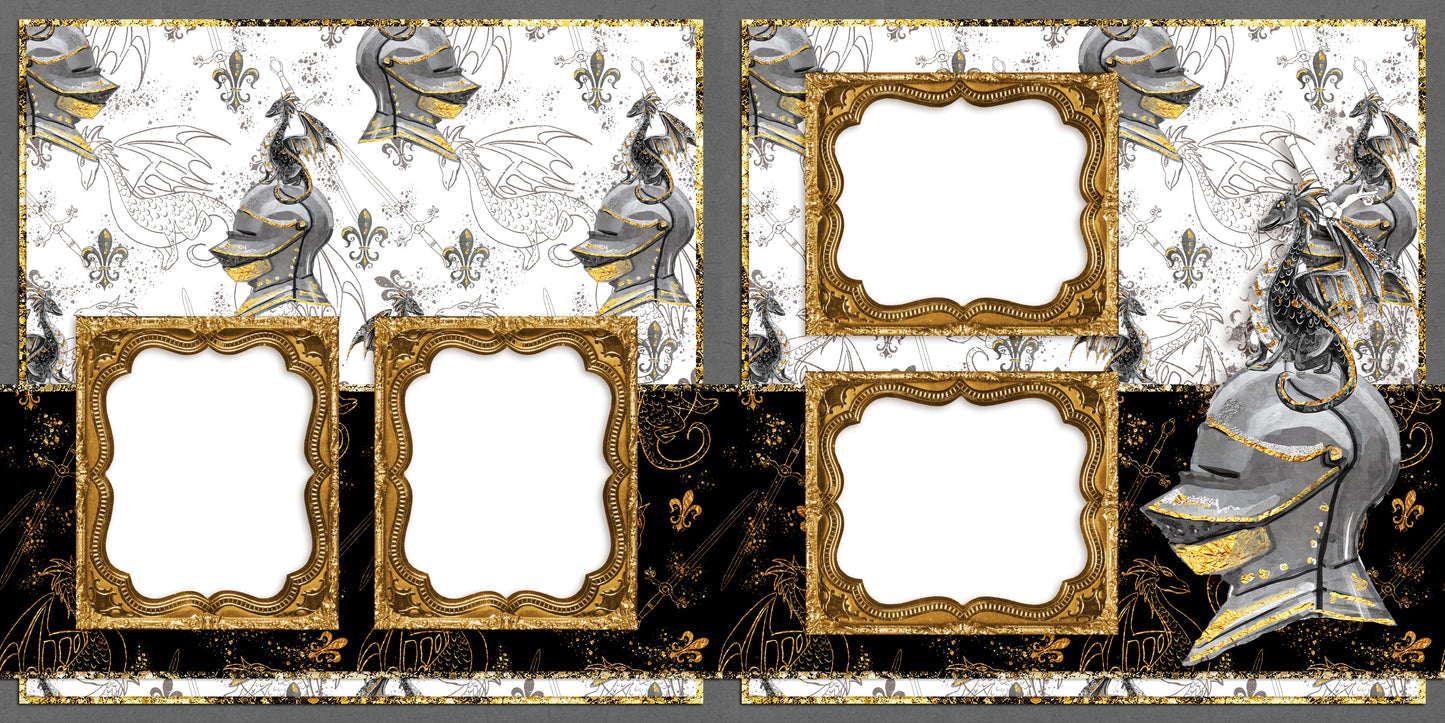 Brave Knight - EZ Digital Scrapbook Pages - INSTANT DOWNLOAD