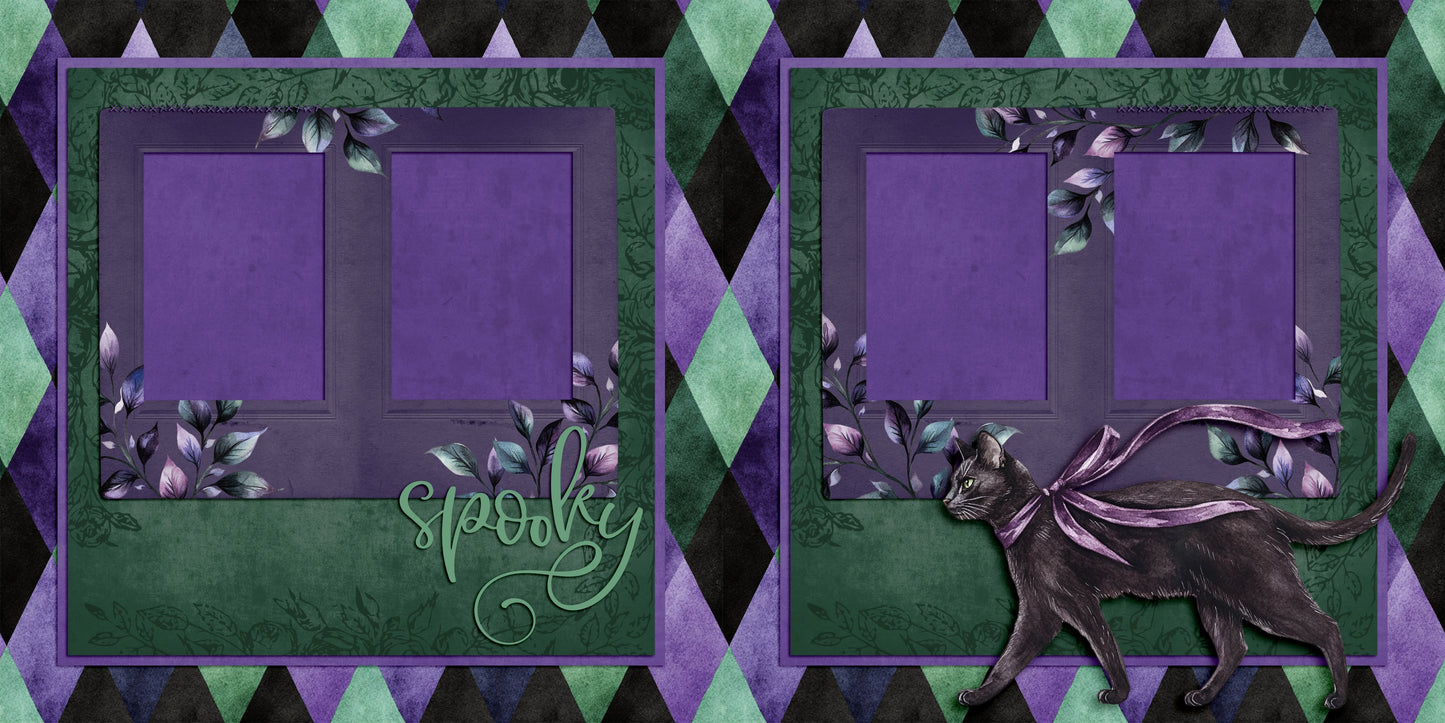 Twilight Spooky Kitty - Scrapbook Layout - 25-826