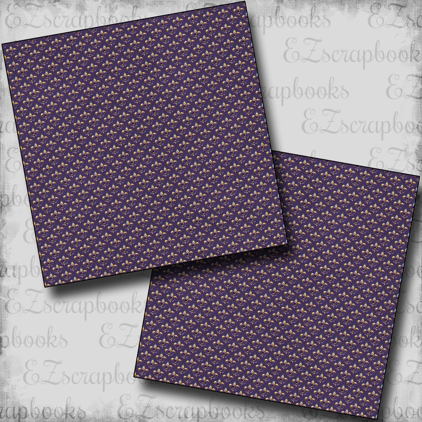 Mardi Gras Fleur de lis - Scrapbook Papers - 24-213