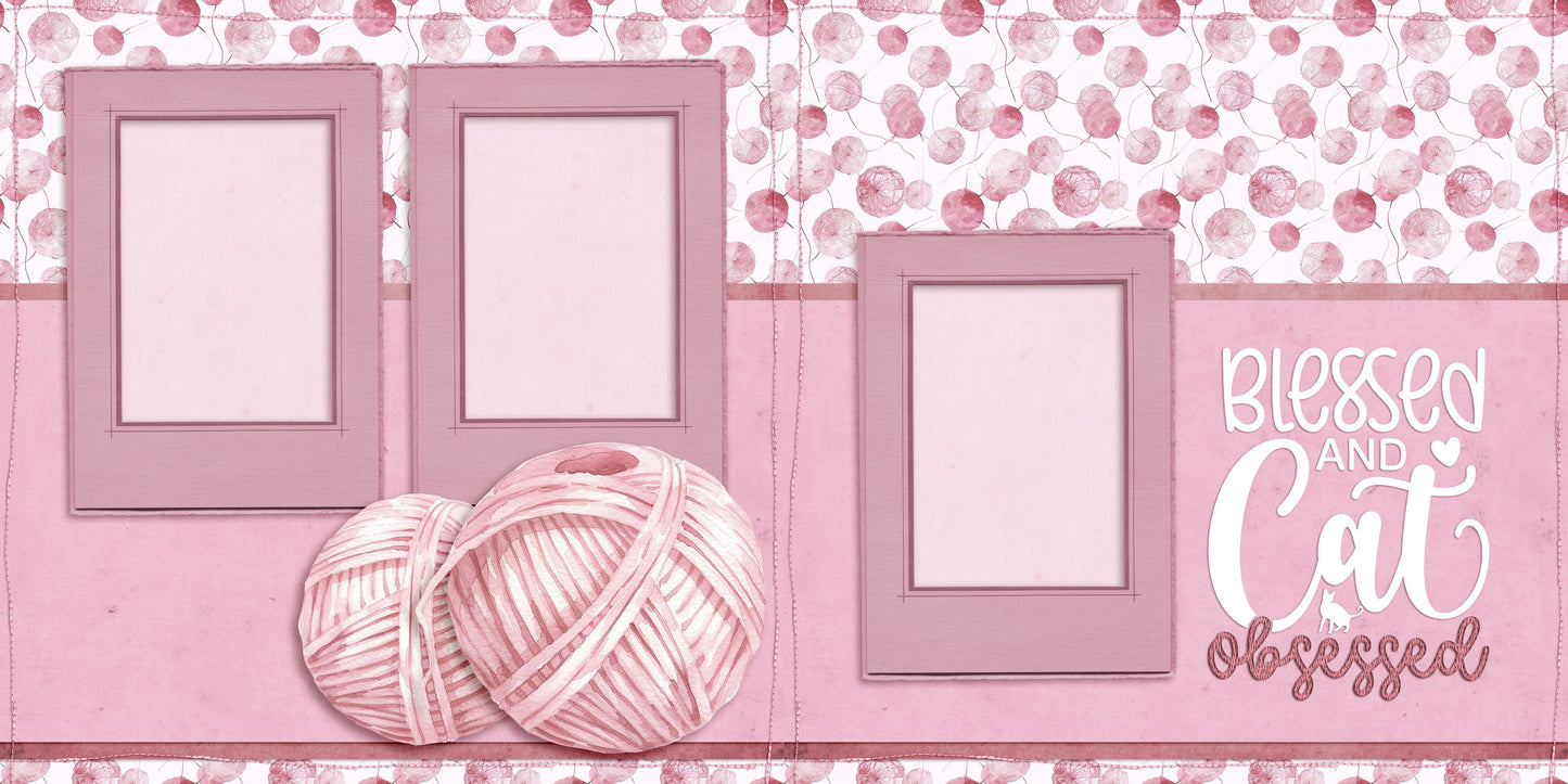 Cat Mom - Set of 5 Double Page Scrapbook Layouts - 25-1006