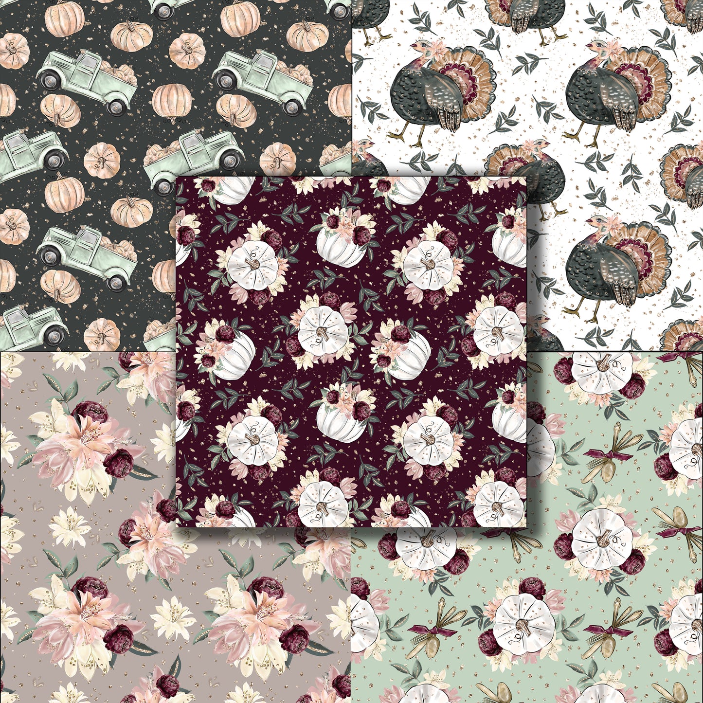 Thanksgiving Glam - 12X12 Scrapbook Paper Pack - 8633