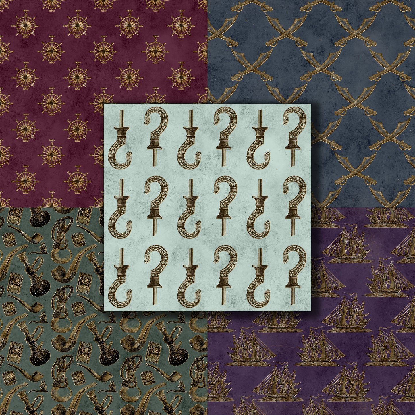 Golden Pirate 12X12 Paper Pack - 8637