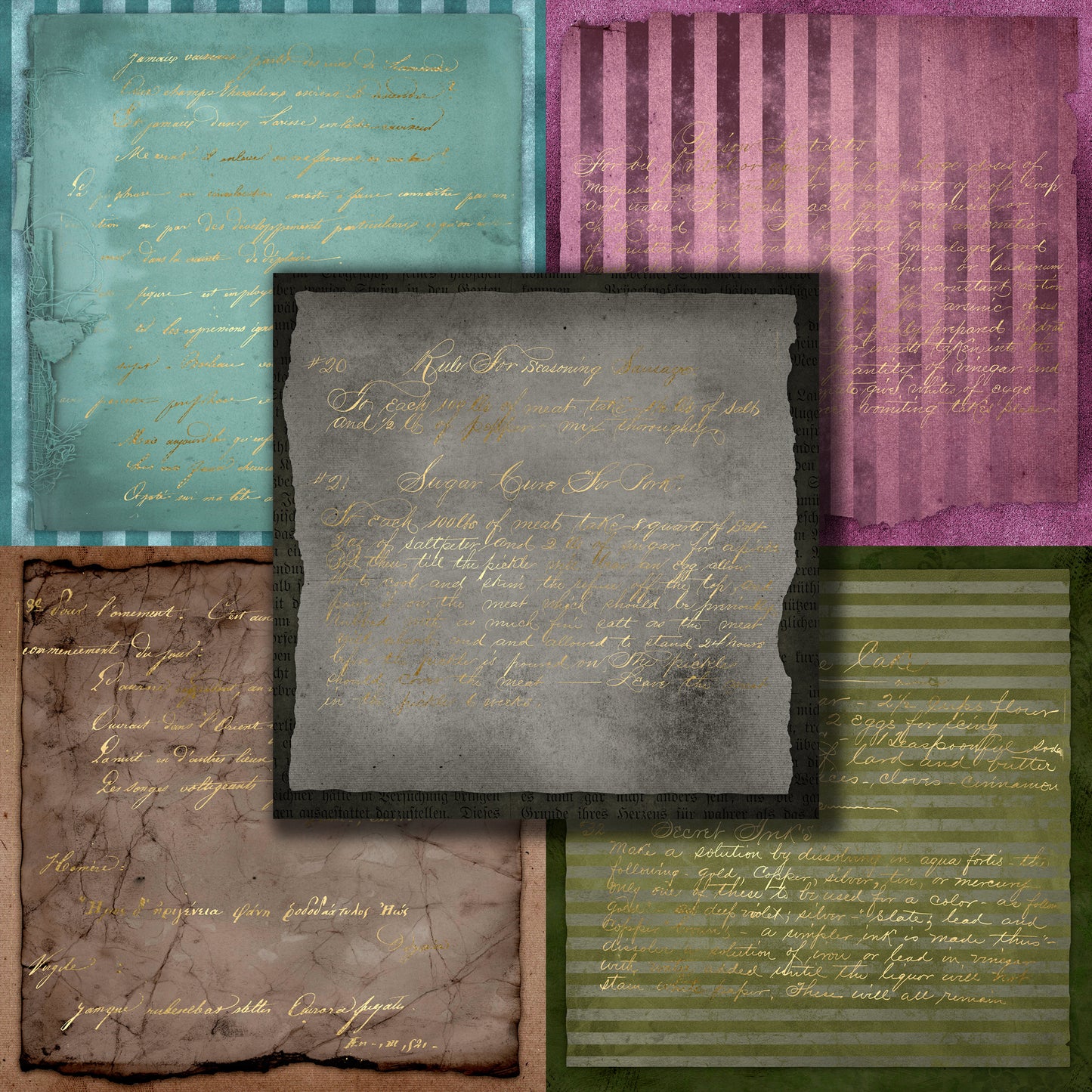 Gold Letters 12X12 Paper Pack - 8645