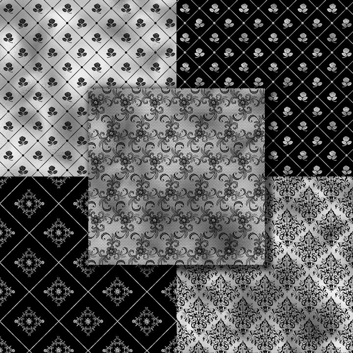 Victorian Black & Silver 12X12 Paper Pack - 8741