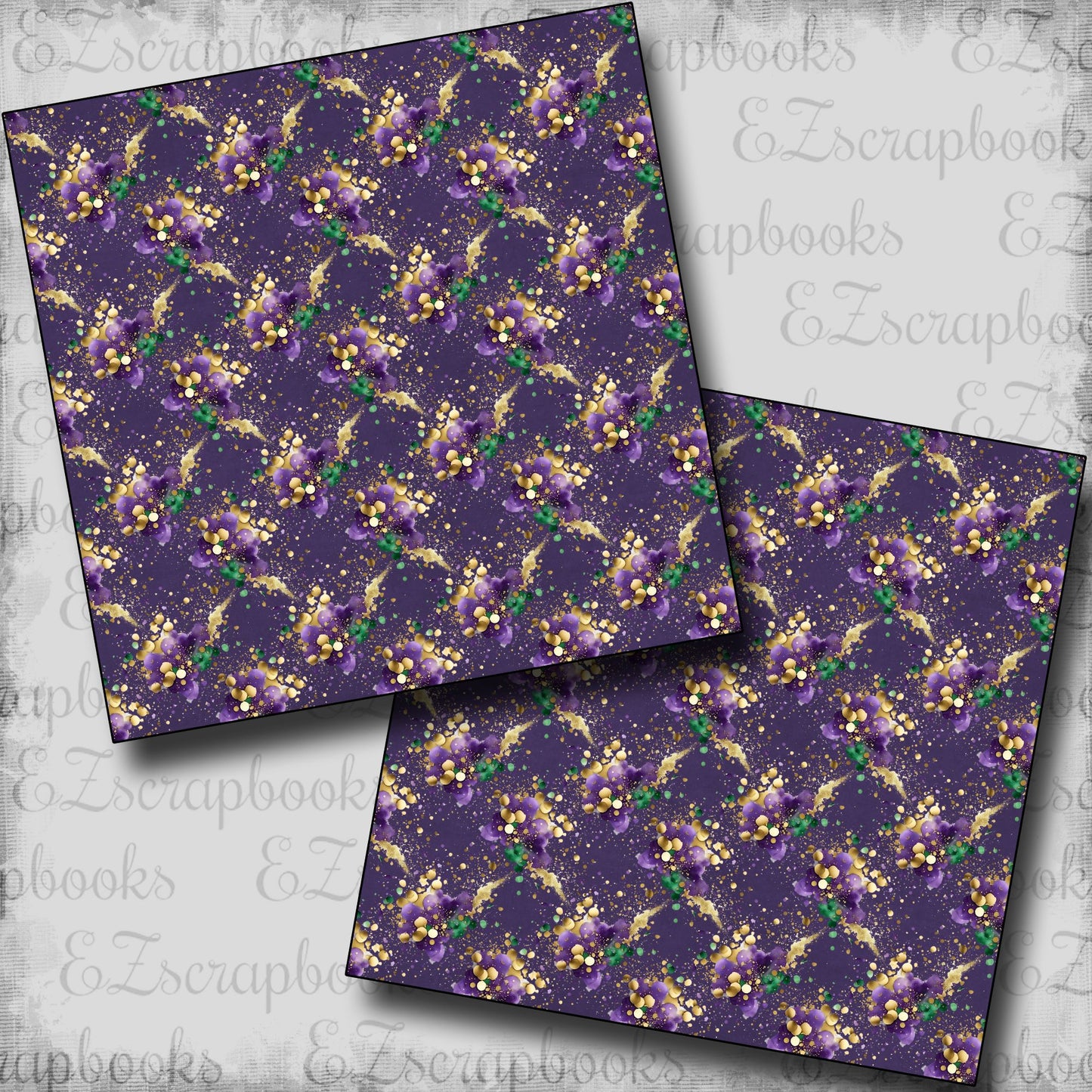 Mardi Gras Mix Double Paper Set of 5 Designs - 25-8002
