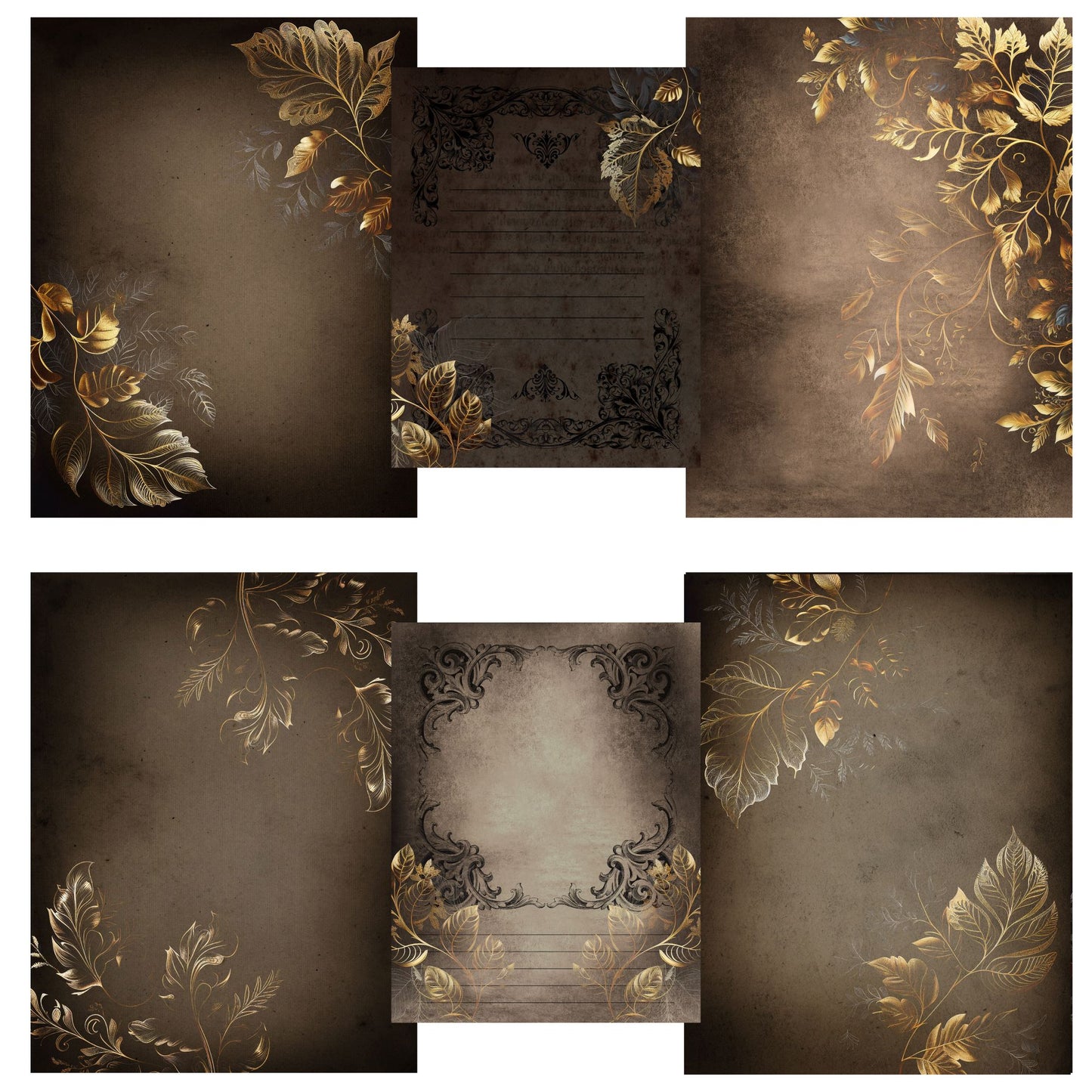 Ornate Gold Journal Pages - 23-7214