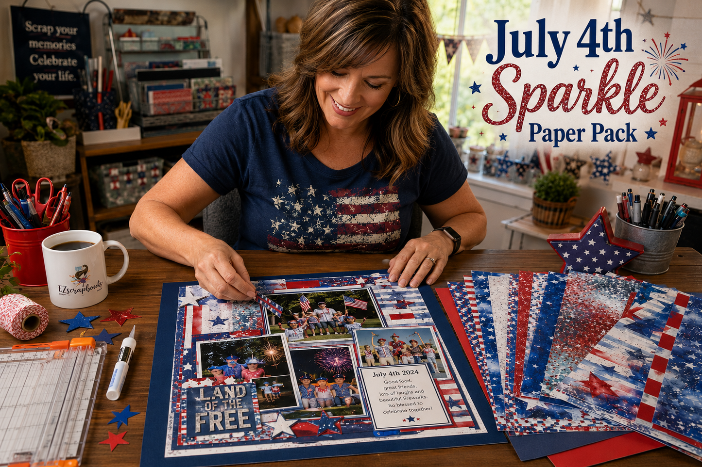 July 4th Sparkle 12X12 Paper Pack - 8474
