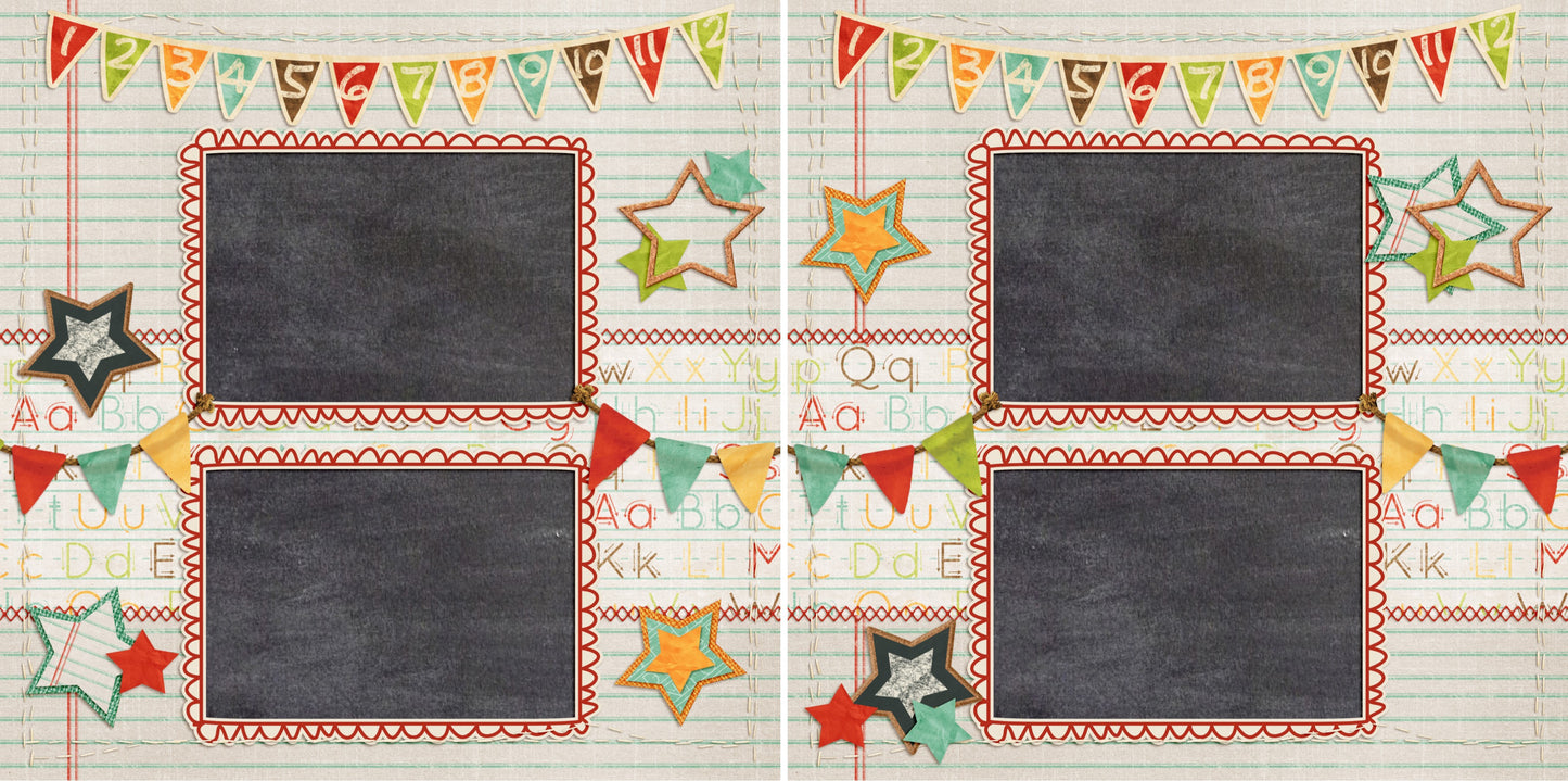 Back to School - Set of 5 Double Page Layouts - 1389