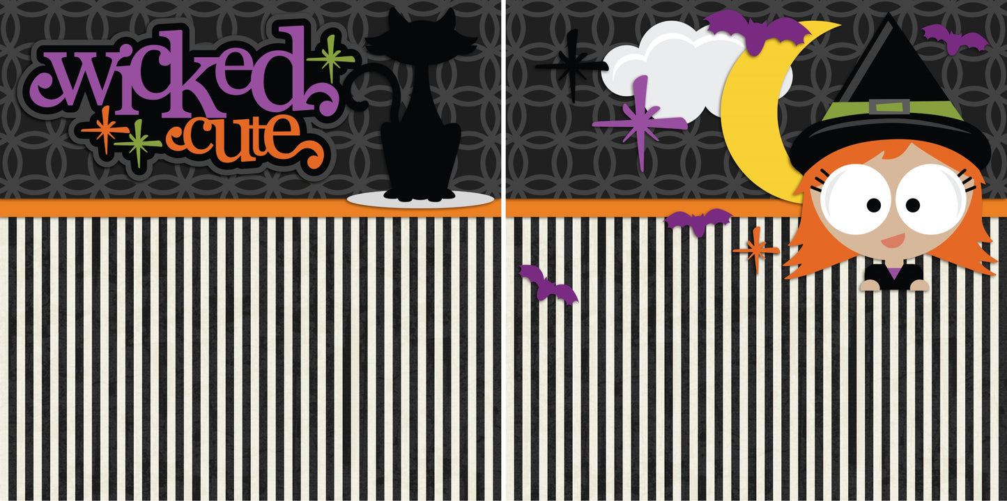 Chills & Thrills NPM - Set of 5 Double Page Scrapbook Layouts - 1216