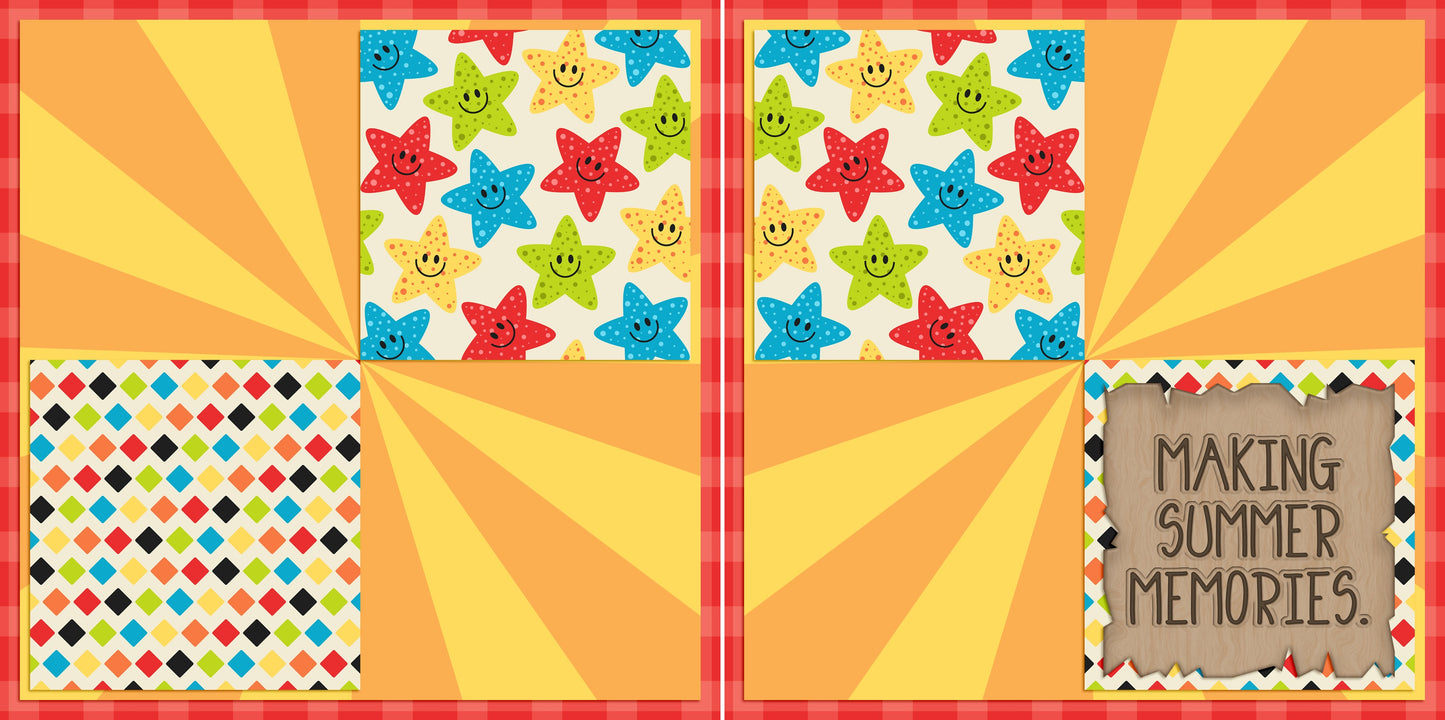 A Day at the Beach EZ Background Pages - Digital Bundle - 10 Digital Scrapbook Pages - INSTANT DOWNLOAD