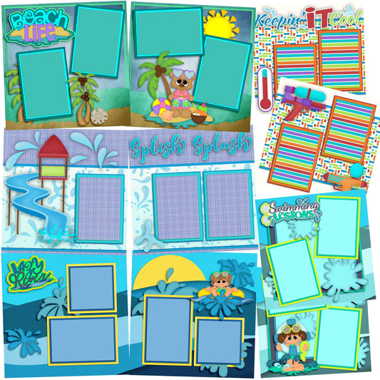 Keepin Cool Girl - Set of 5 Double Page Layouts - 1272