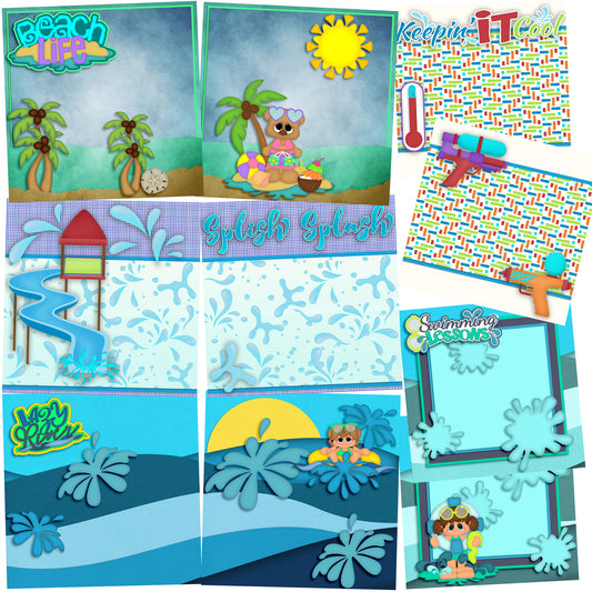 Keepin Cool Girl NPM - Set of 5 Double Page Layouts - 1273