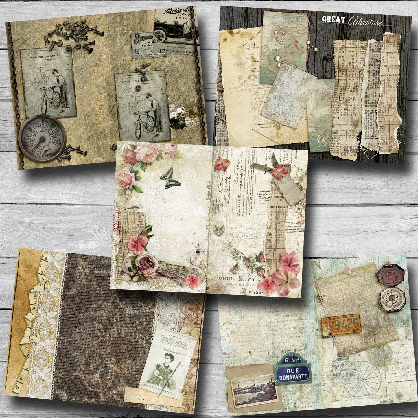 Vintage Treasures Journal - INSTANT DOWNLOAD