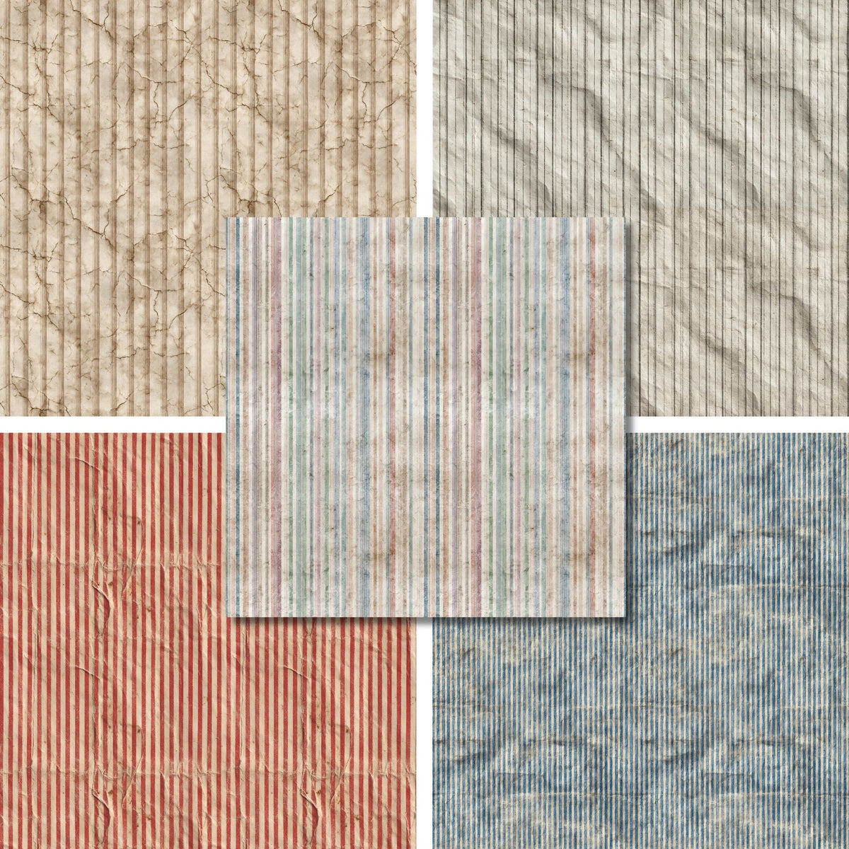 Grunge Ticking - 12X12 Scrapbook Paper Pack - 26-8177