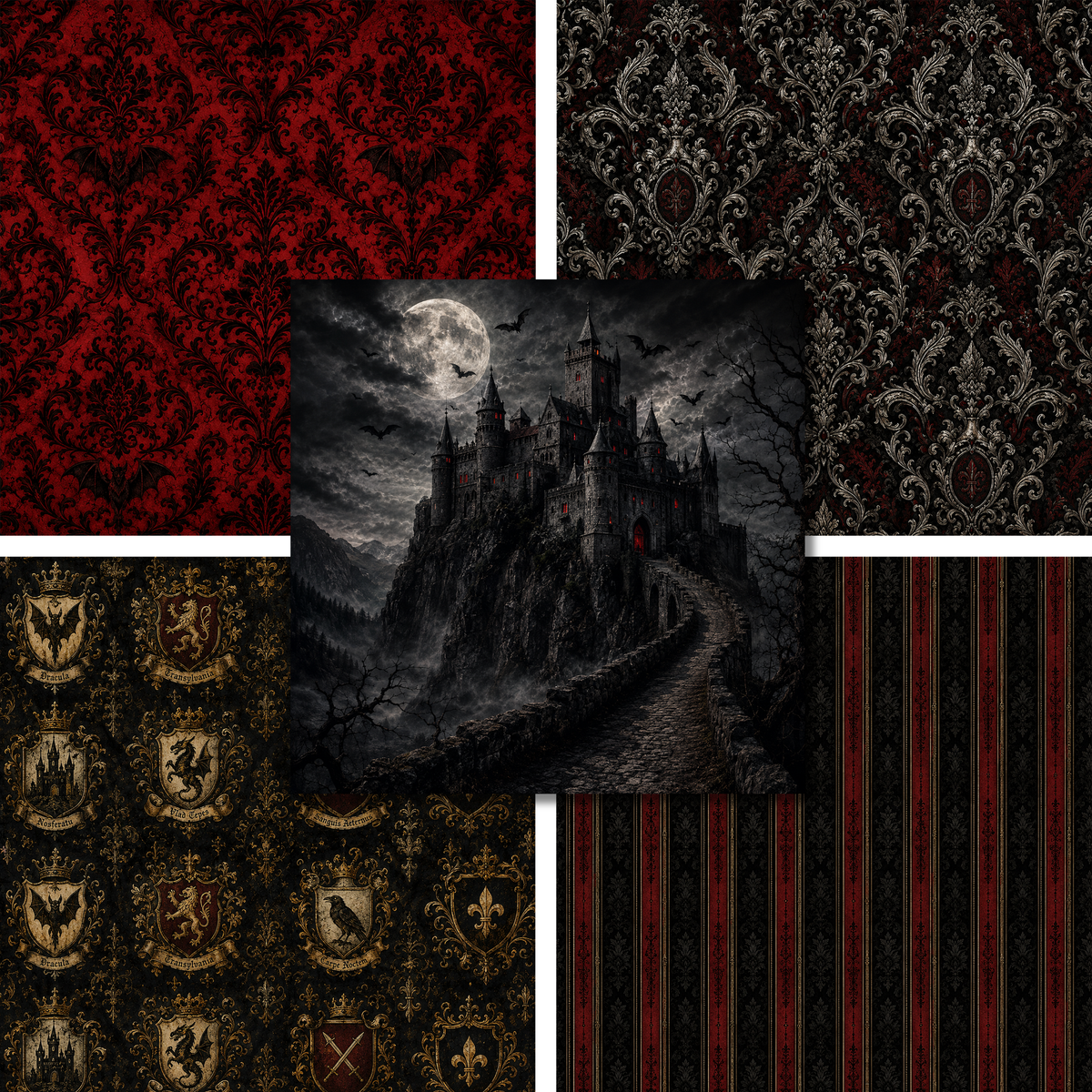 Dracula - Halloween - 12X12 Scrapbook Paper Pack - 26-8214
