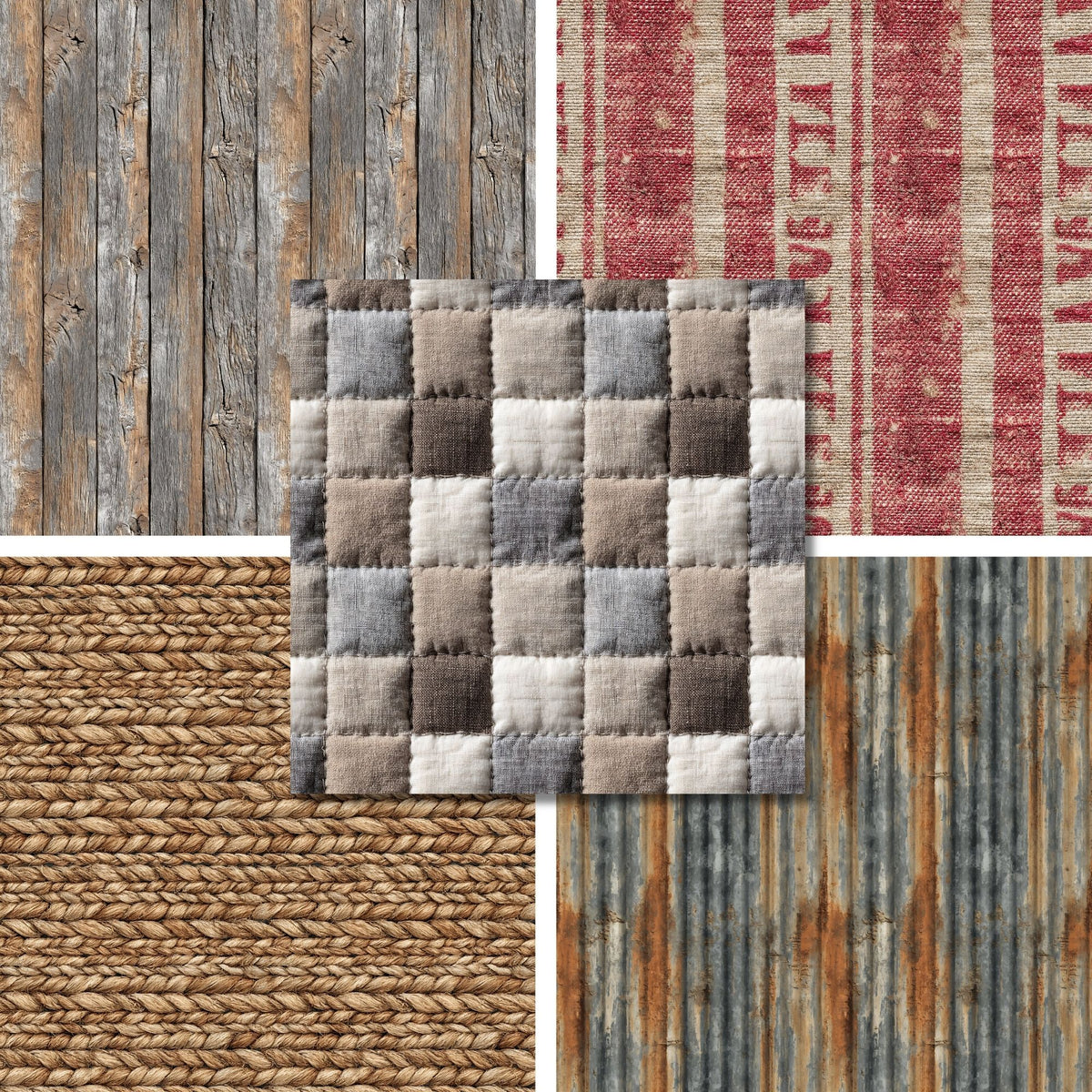 Farmhouse Textures - 12X12 Scrapbook Paper Pack - 26-8174