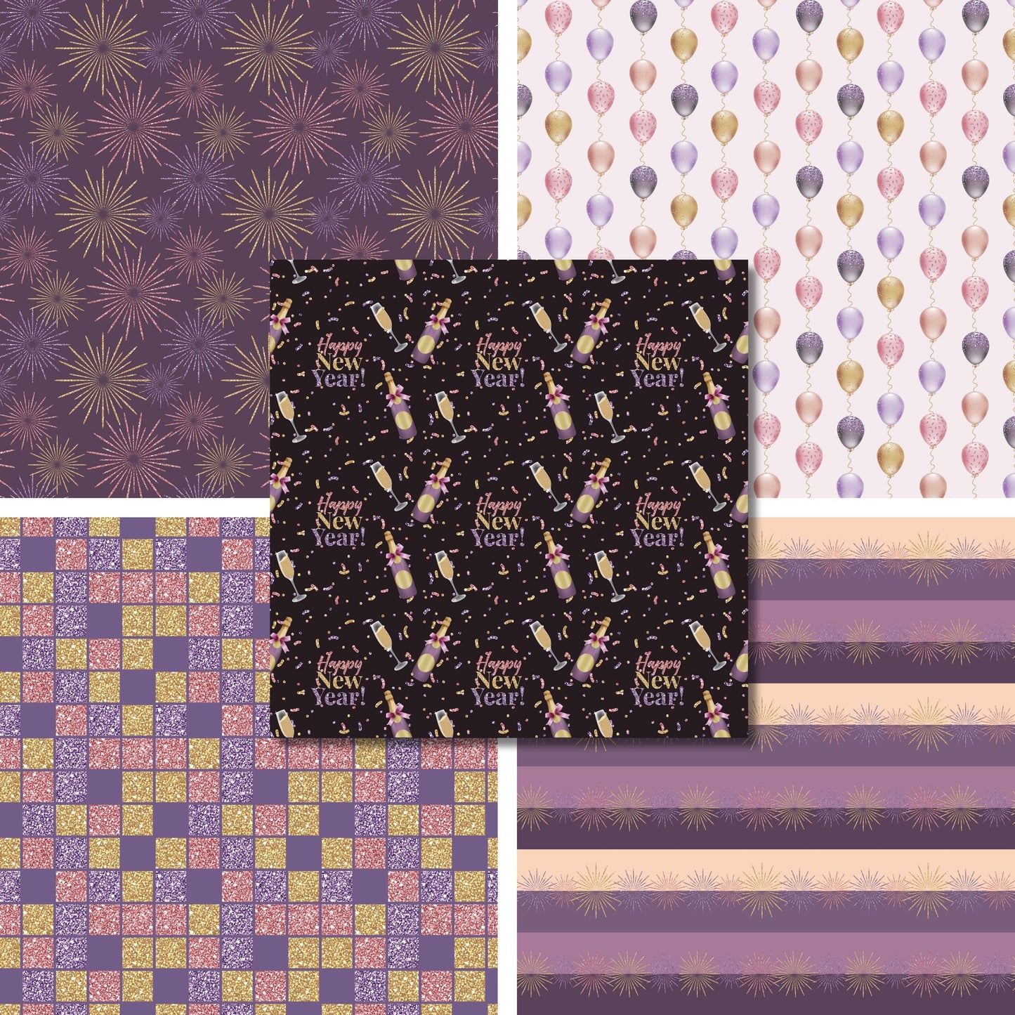 New Year Mauves - 12X12 Scrapbook Paper Pack - 26-0004