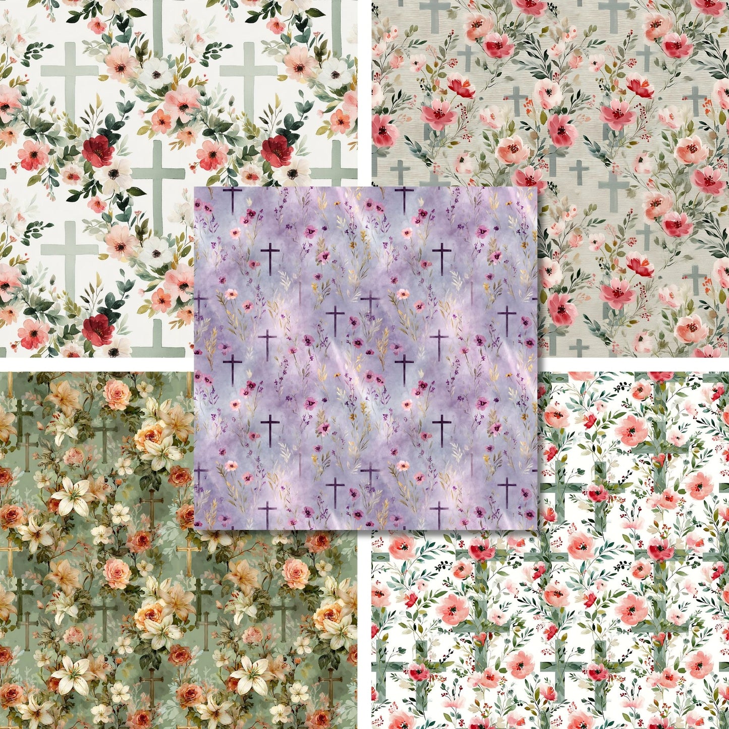 Faith Floral - 12X12 Scrapbook Paper Pack - 26-8086