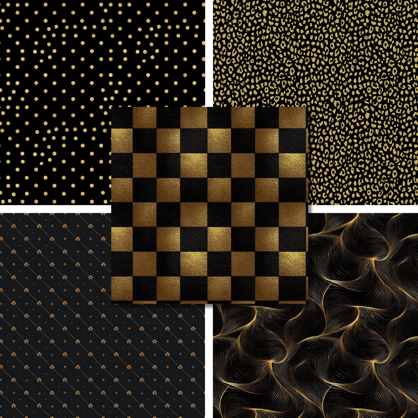 Black & Gold New Year - 12X12 Scrapbook Paper Pack - 26-0000