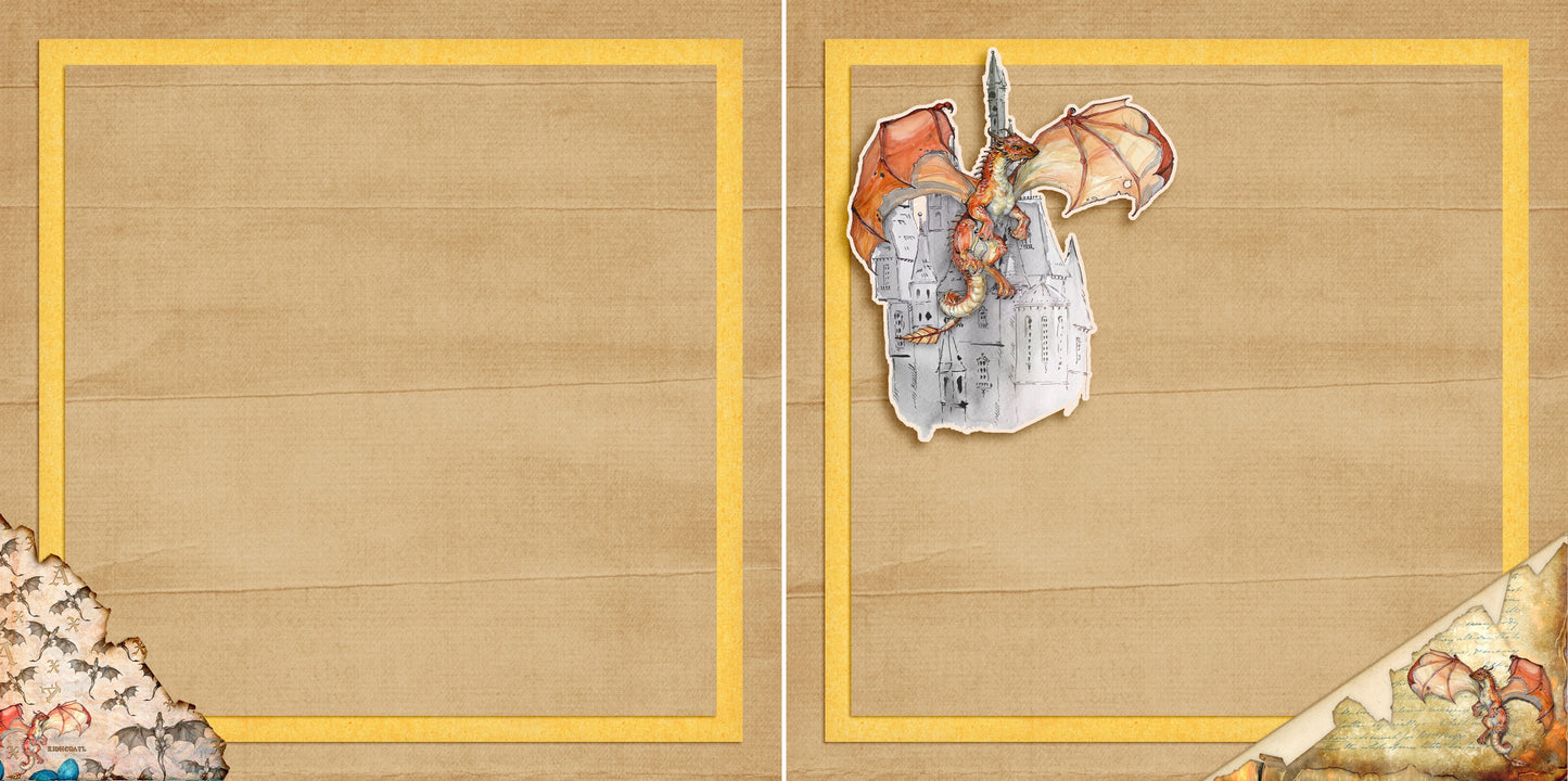 Dragon Heart NPM - Set of 5 Double Page Layouts - 1541