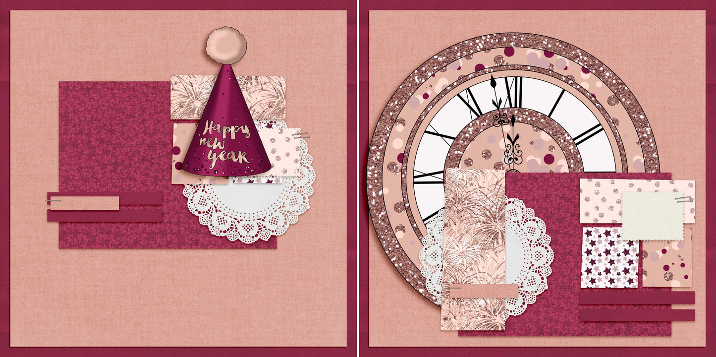 Happy Happy New Year NPM - Set of 5 Double Page Layouts - 1535