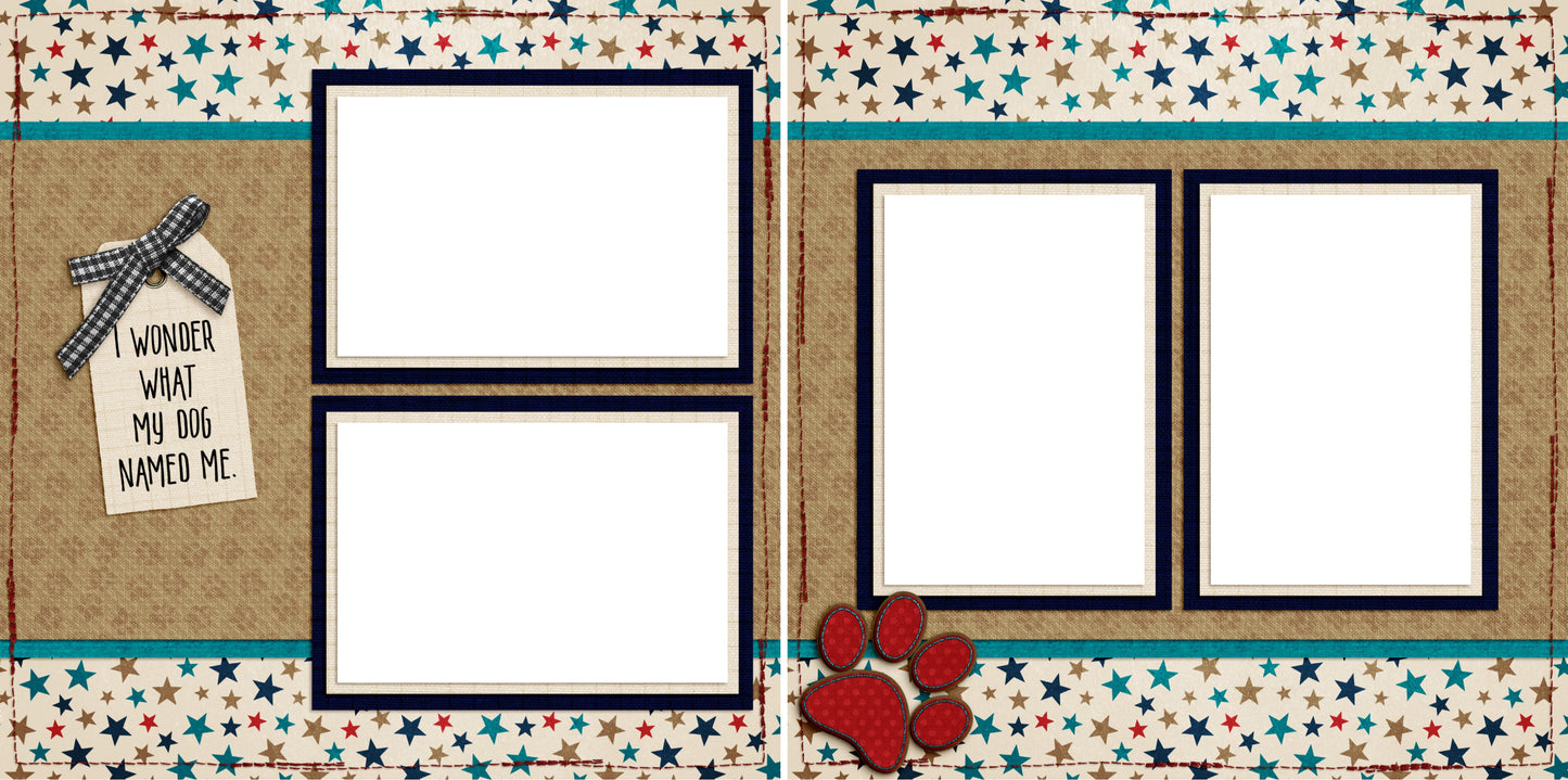 My Dog Named Me - Red - EZ Digital Scrapbook Pages - INSTANT DOWNLOAD