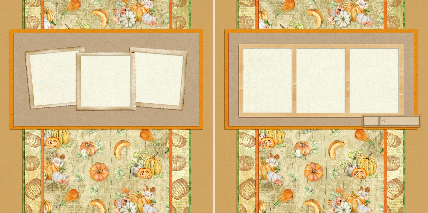 Harvest Memories - Set of 5 Double Page Layouts - 1518