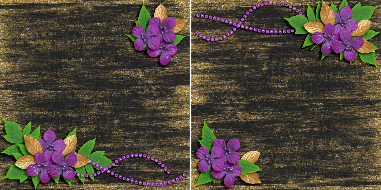 Mardi Gras Mambo NPM - Set of 5 Double Page Layouts - 1360