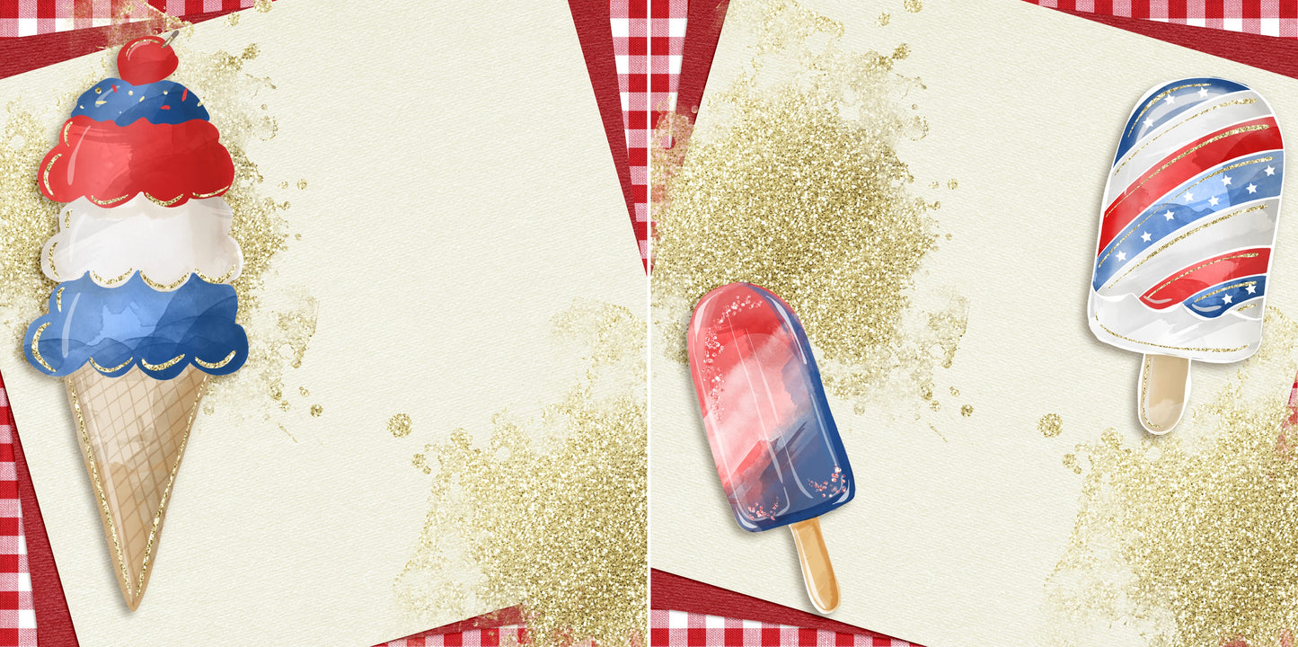 July the 4th Celebration NPM - Set of 5 Double Page Layouts - 1583