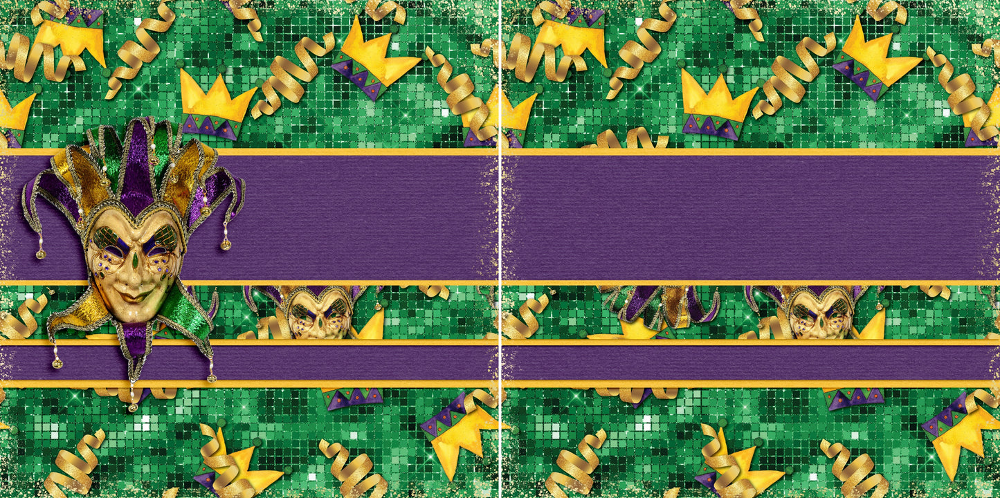 Mardi Gras Bling NPM - Set of 5 Double Page Layouts - 1567