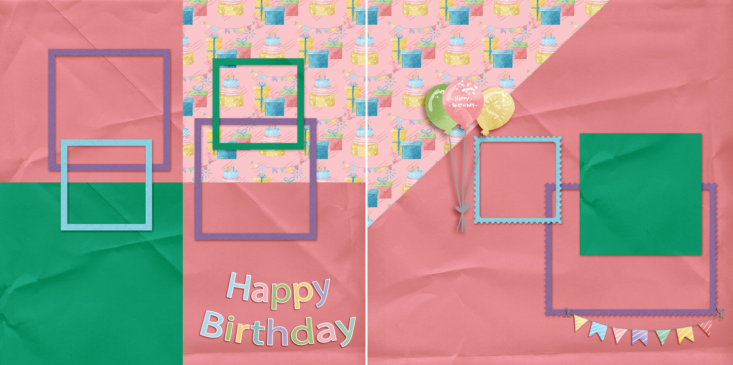 Happy Birthday NPM - Set of 5 Double Page Layouts - 1585