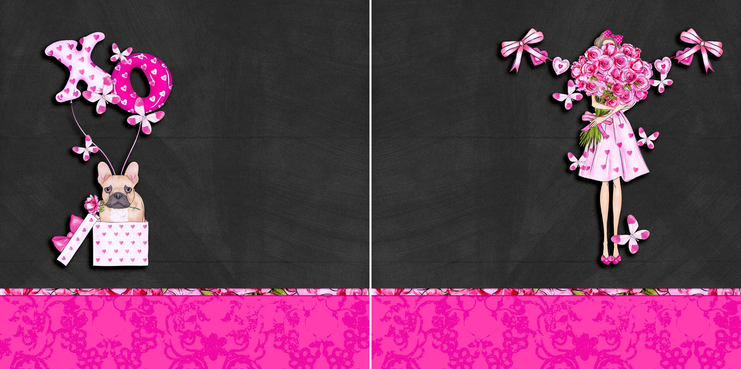 Love & Kisses NPM - Set of 5 Double Page Layouts - 1561