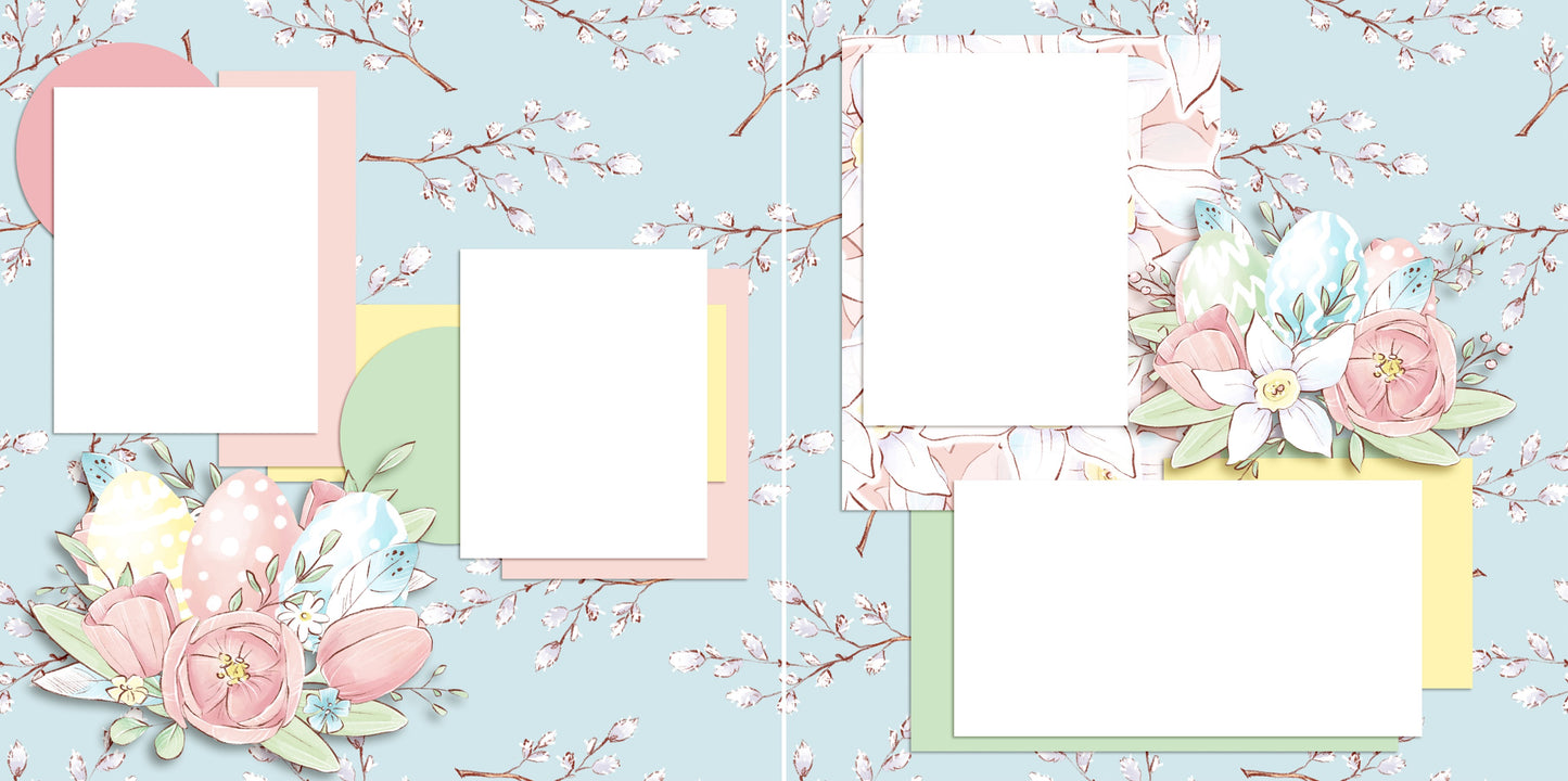 Hoppy Easter - Set of 5 Double Page Layouts - 1558