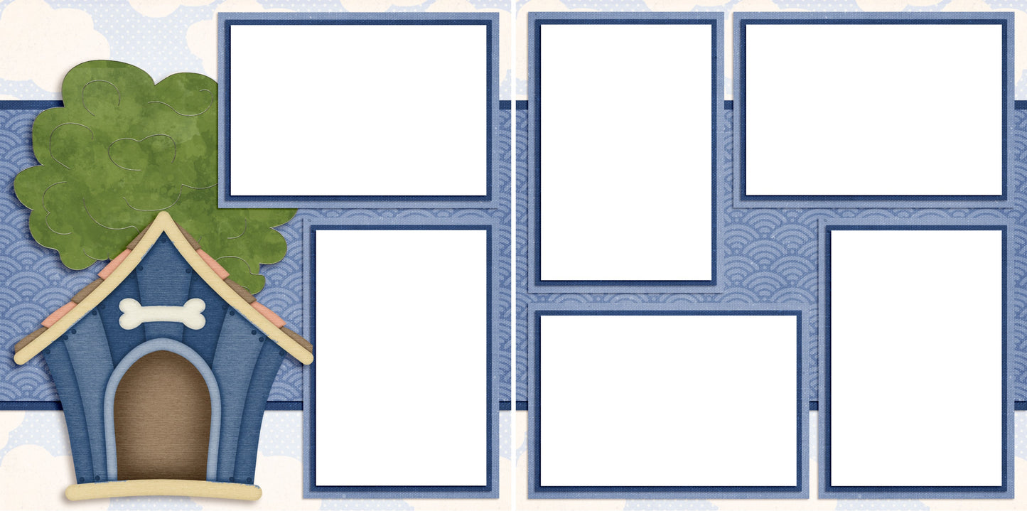 Puppy Love Boy - EZ Quick Pages - Digital Bundle - 10 Digital Scrapbook Pages - INSTANT DOWNLOAD