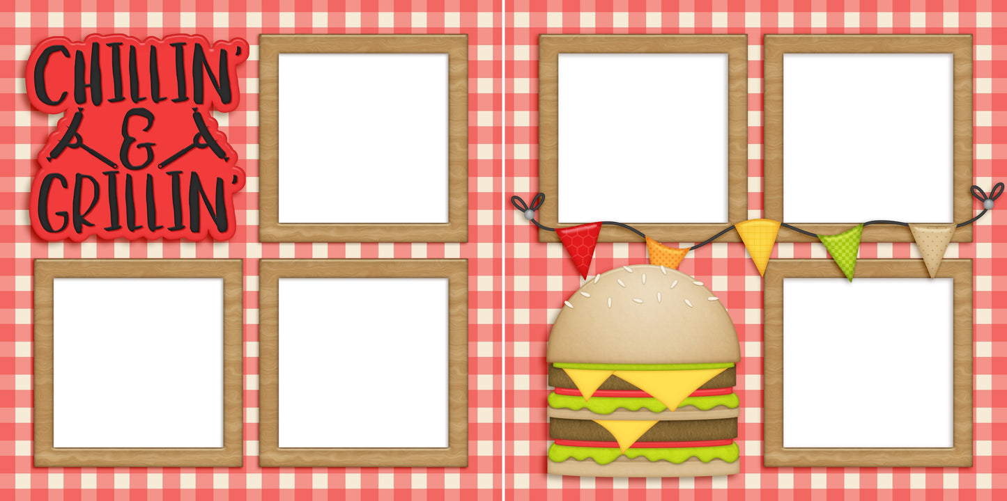 Chillin' & Grillin' - EZ Digital Scrapbook Pages - INSTANT DOWNLOAD