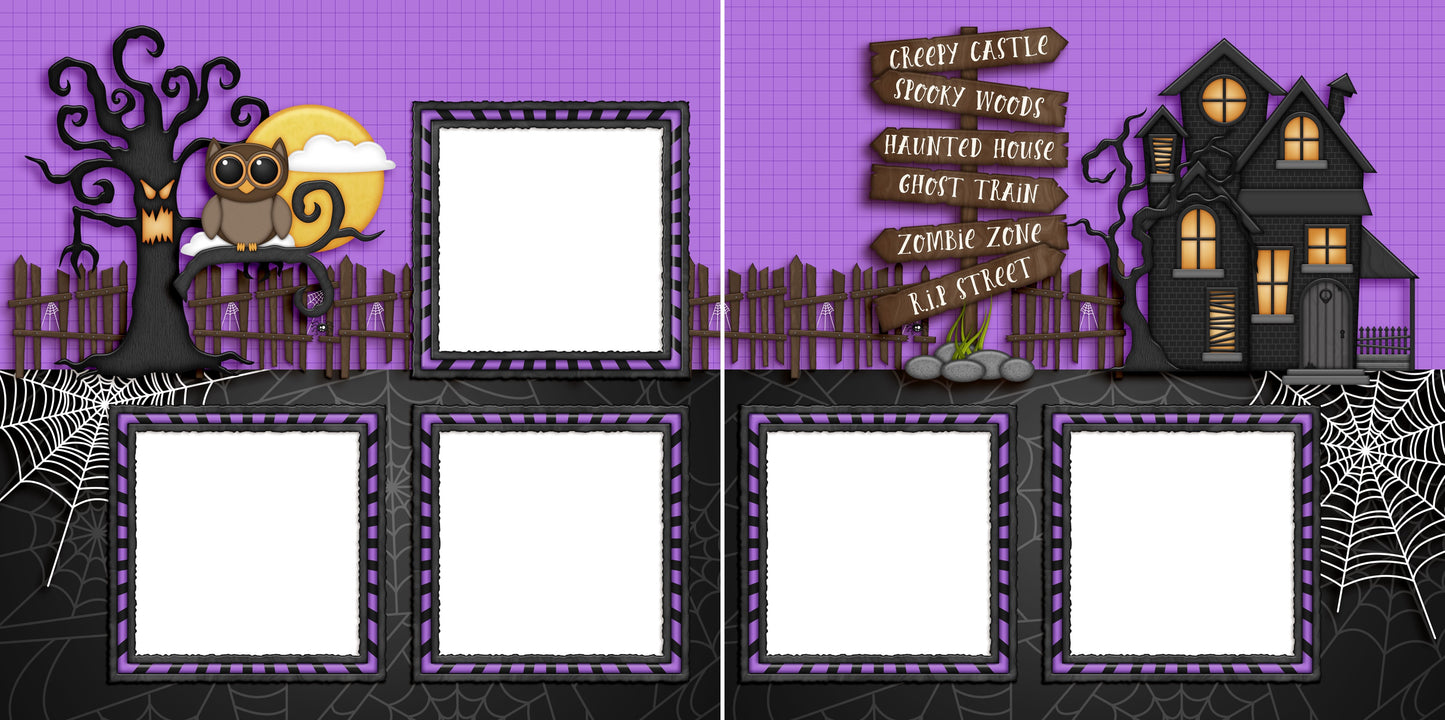 Creepy Castle - EZ Digital Scrapbook Pages - INSTANT DOWNLOAD