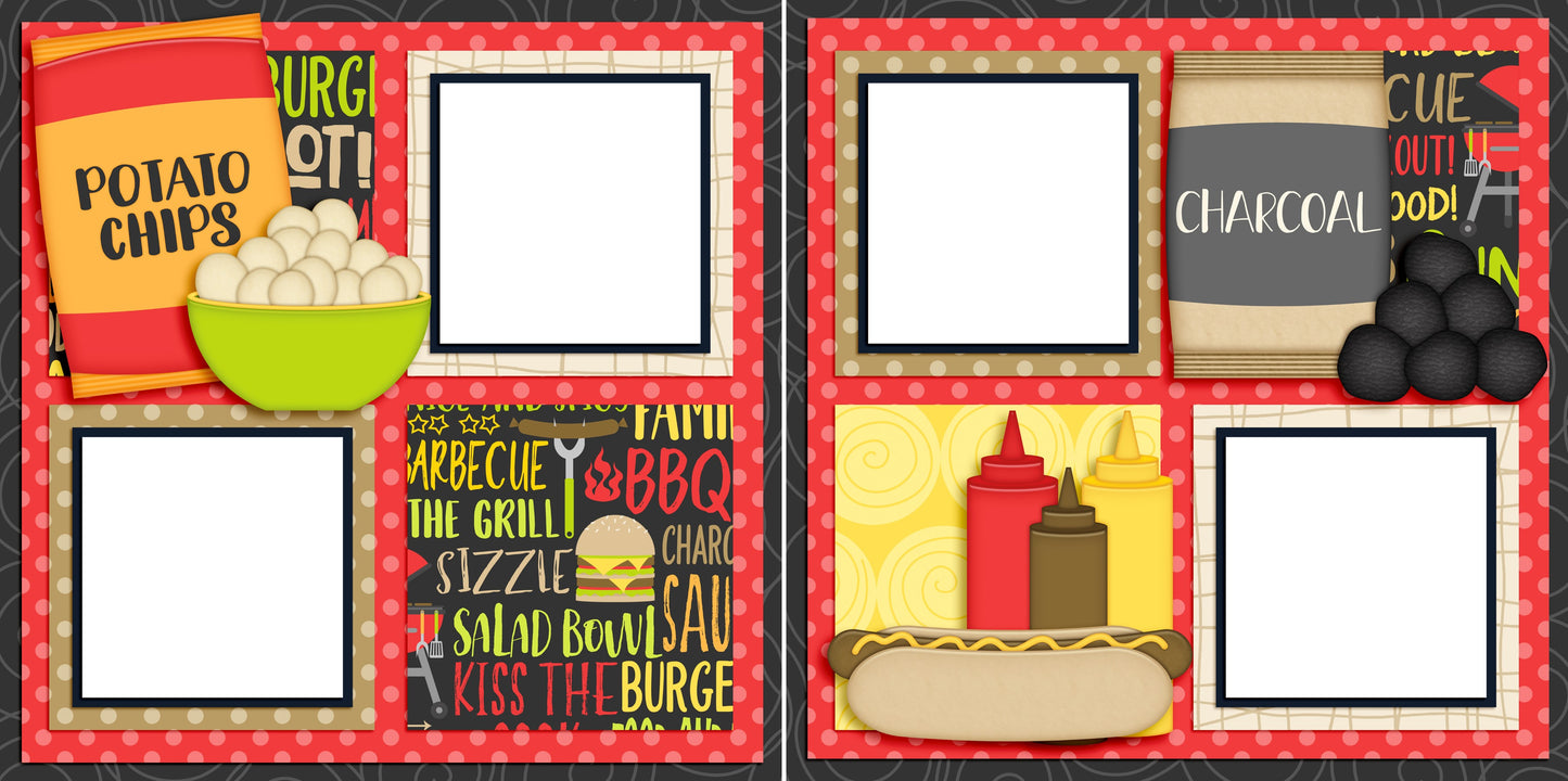 Grillin' Essentials - EZ Digital Scrapbook Pages - INSTANT DOWNLOAD