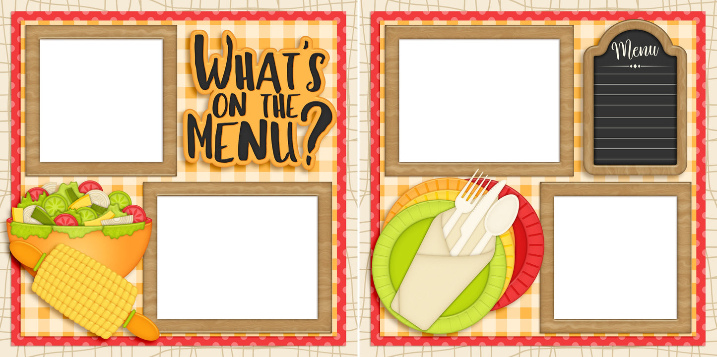 What's on the Menu - EZ Digital Scrapbook Pages - INSTANT DOWNLOAD