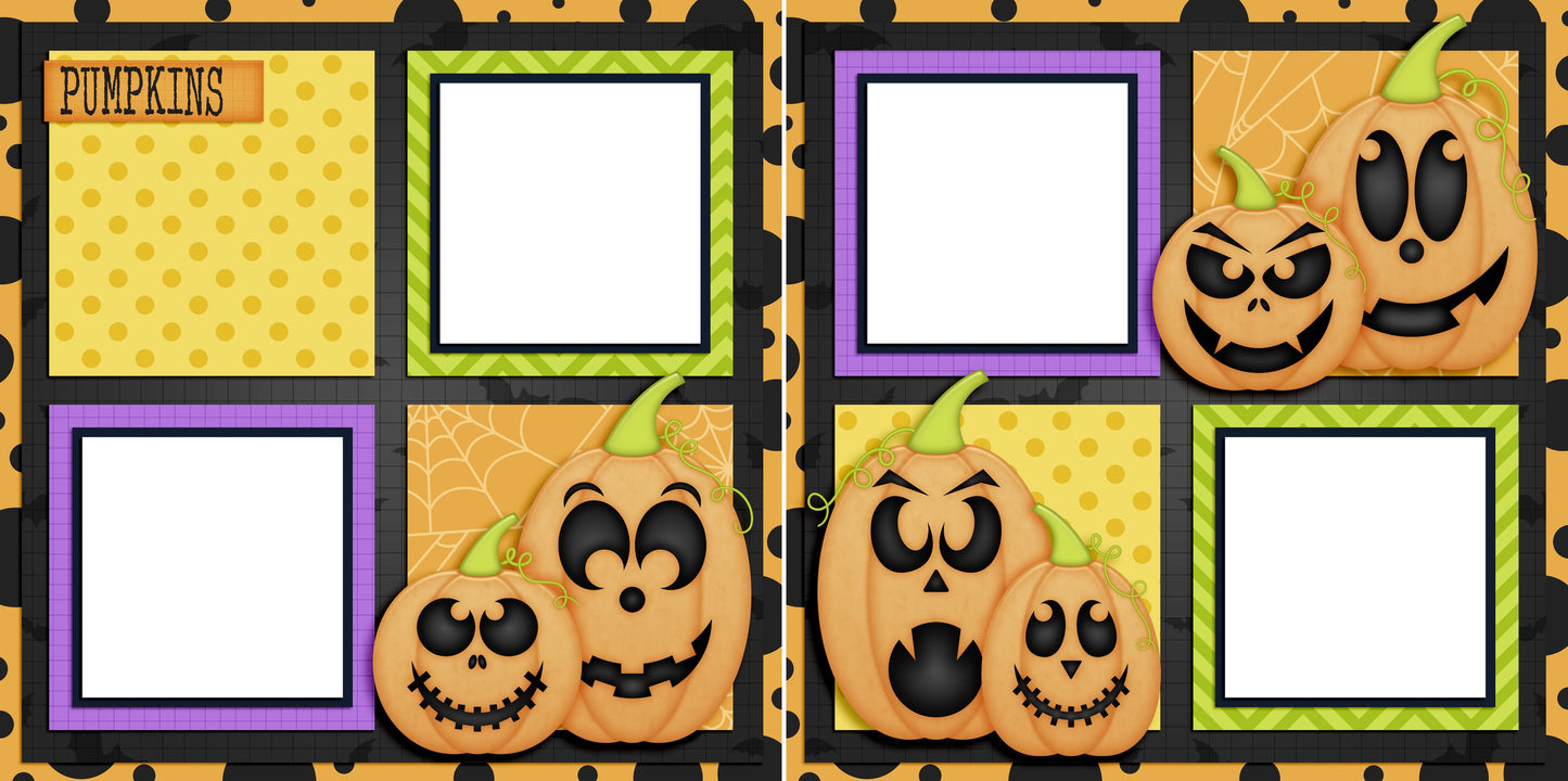 Pumpkins - EZ Digital Scrapbook Pages - INSTANT DOWNLOAD