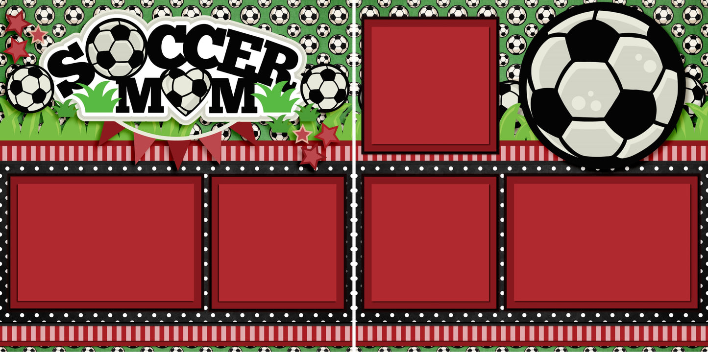 Soccer Fun - Set of 5 Double Page Scrapbook Layouts - 1305