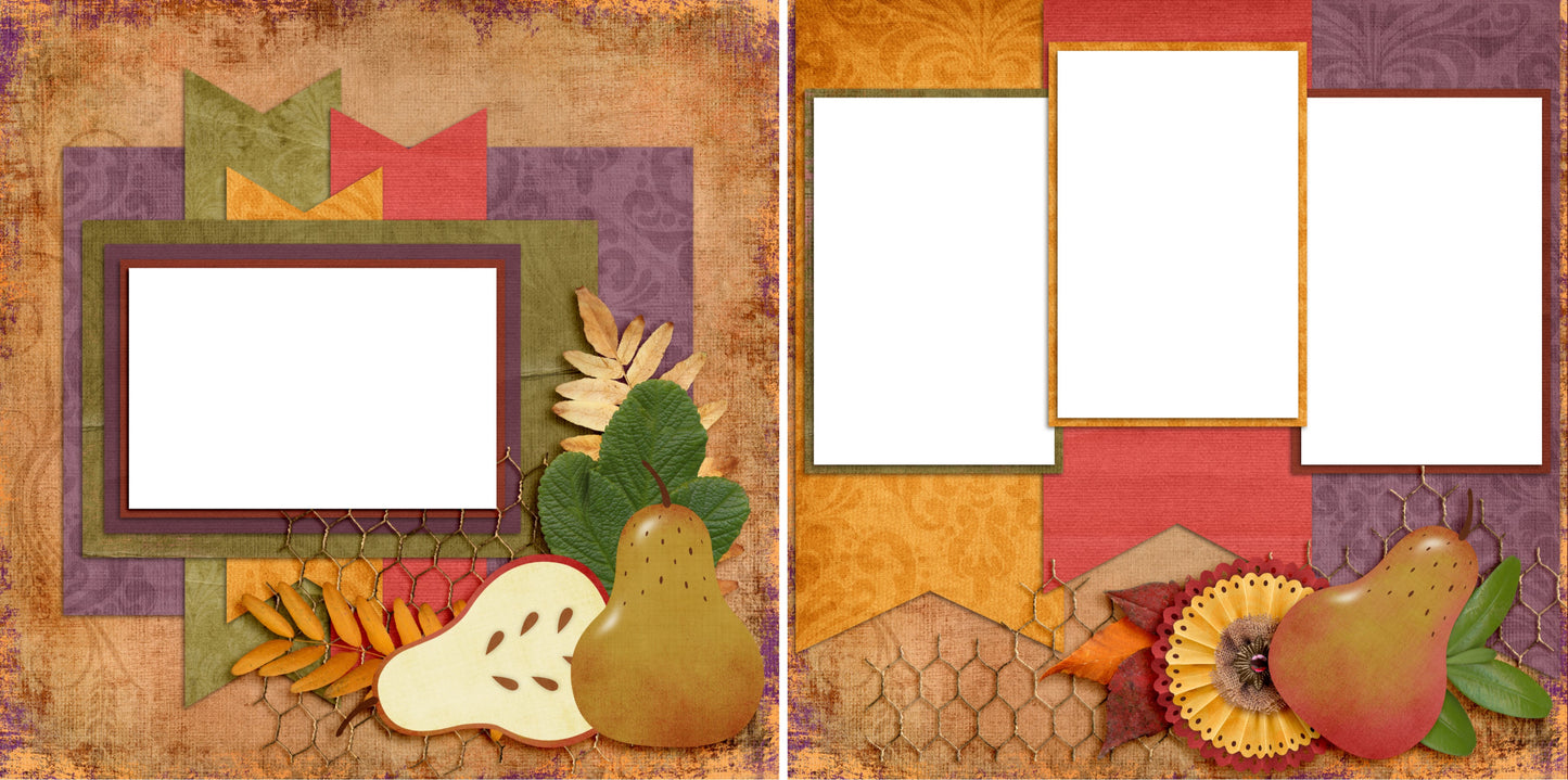 Autumn's Glow - EZ Quick Pages - Digital Bundle - 10 Digital Scrapbook Pages - INSTANT DOWNLOAD